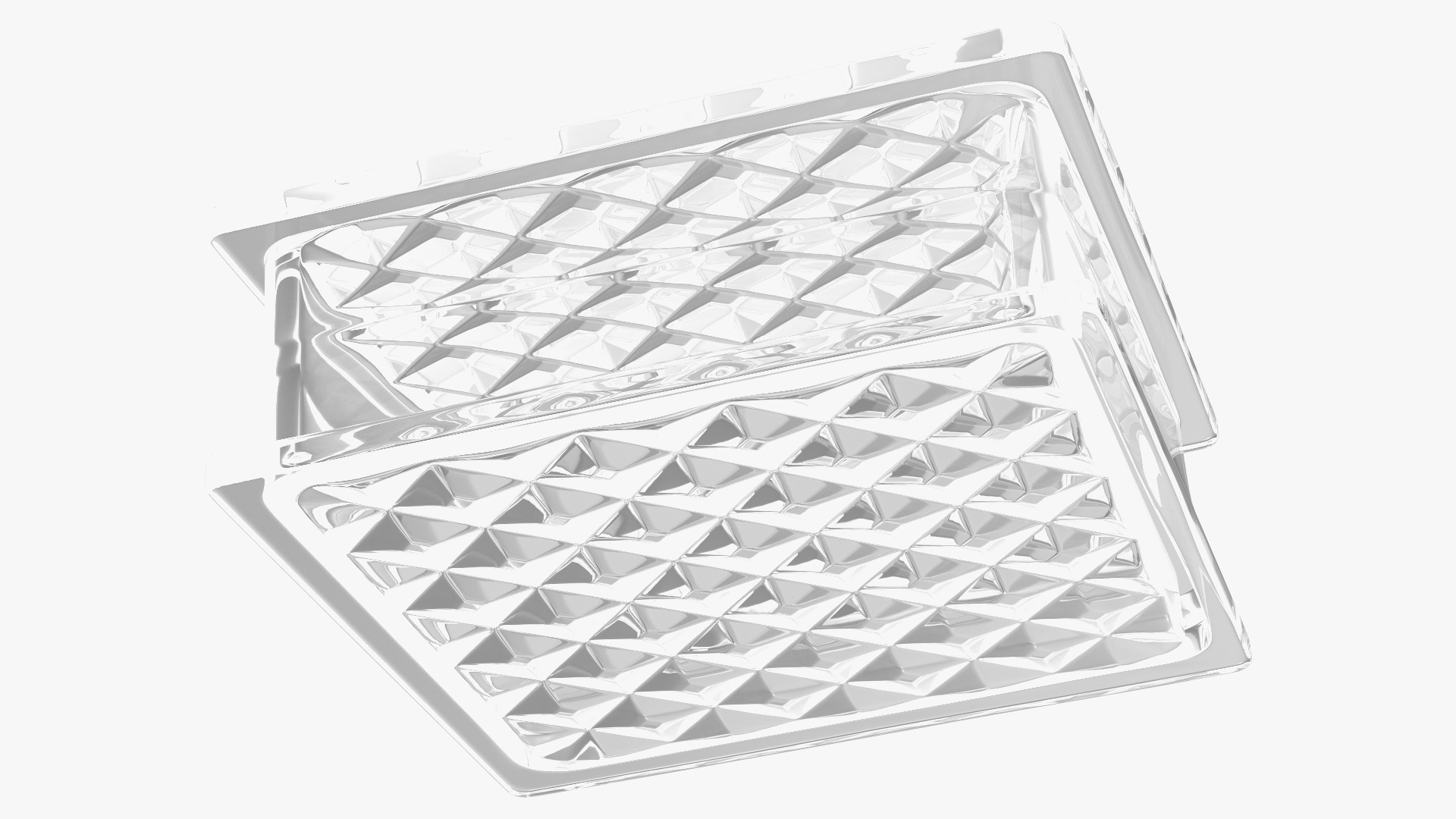 3D Clear Glass Block Diamond Pattern model