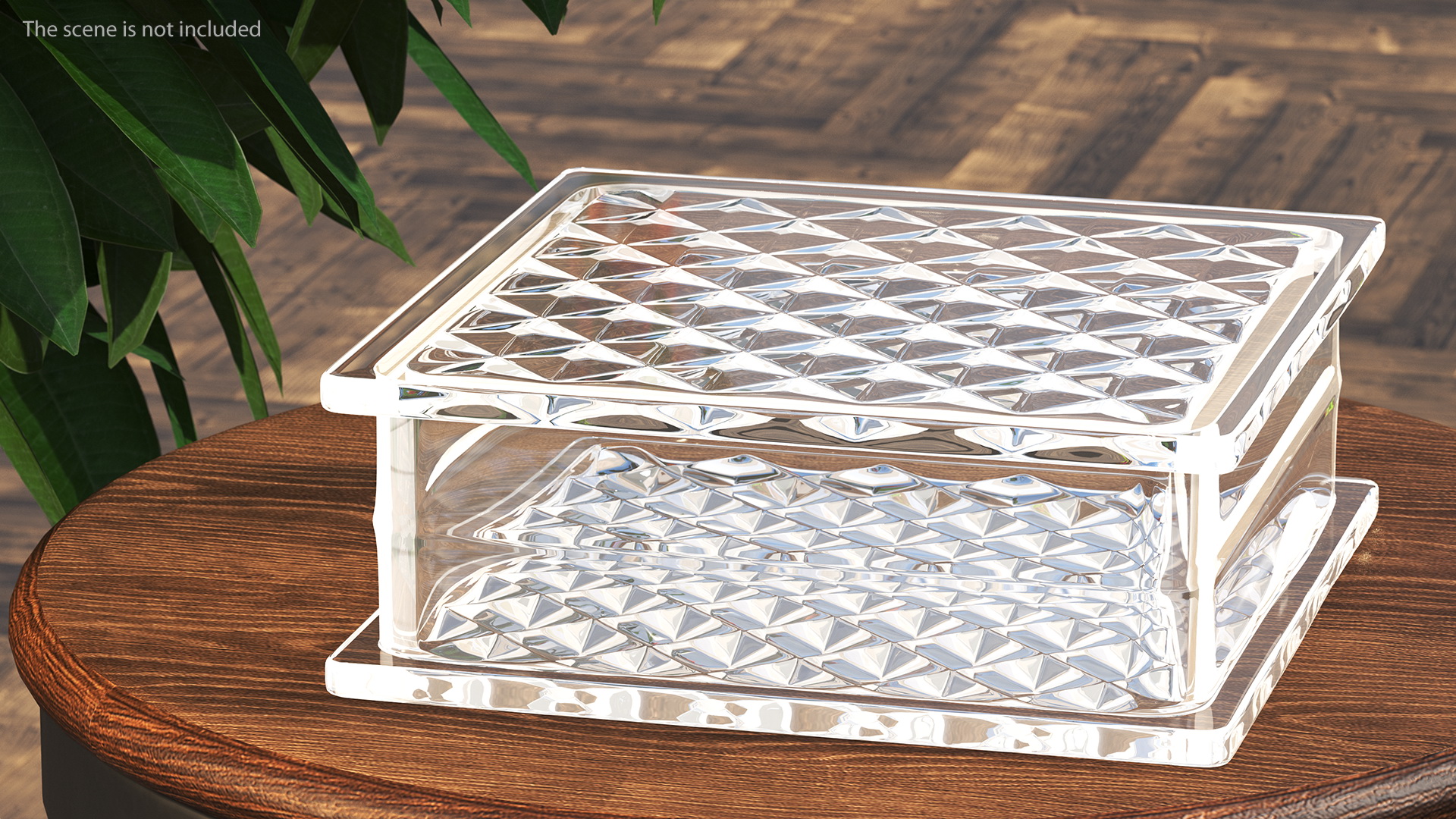 3D Clear Glass Block Diamond Pattern model