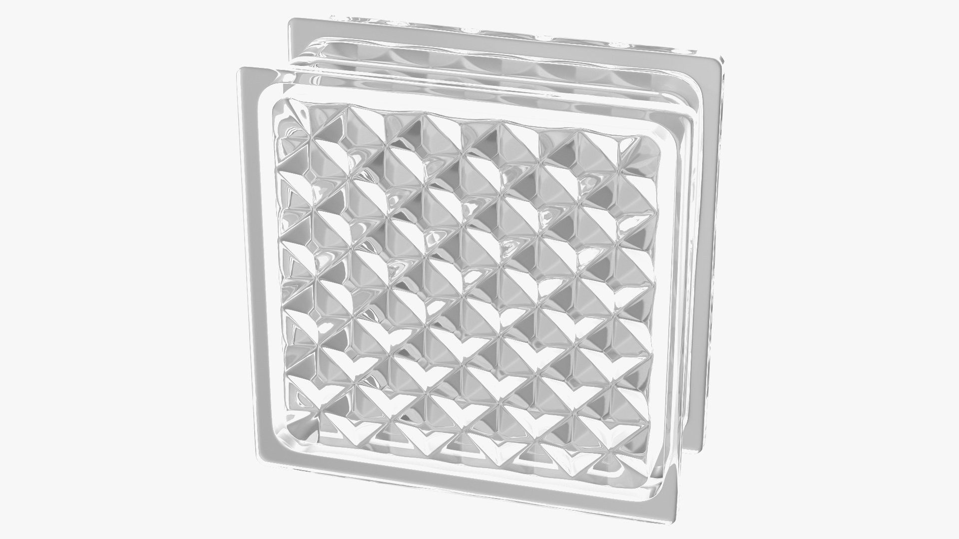3D Clear Glass Block Diamond Pattern model