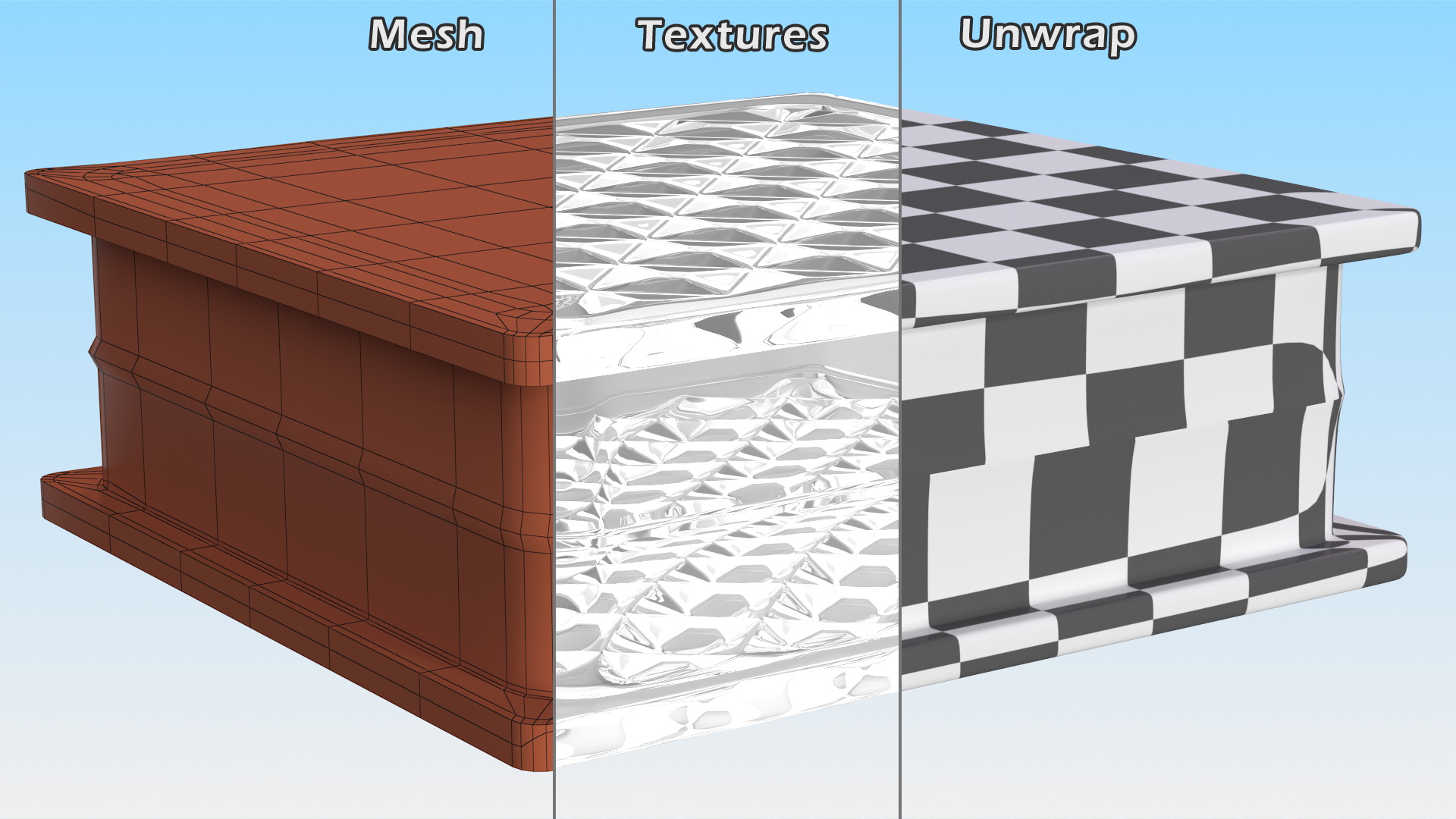 3D Clear Glass Block Diamond Pattern model