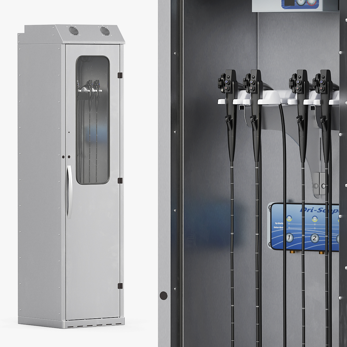Medical Single Door Scope Drying Cabinet 3D model preview