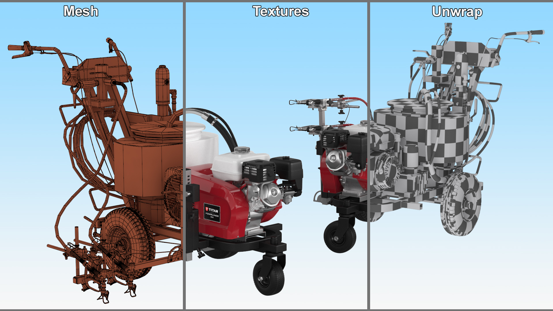 Line Painting Machine Titan PowrLiner 4955 Rigged 3D model