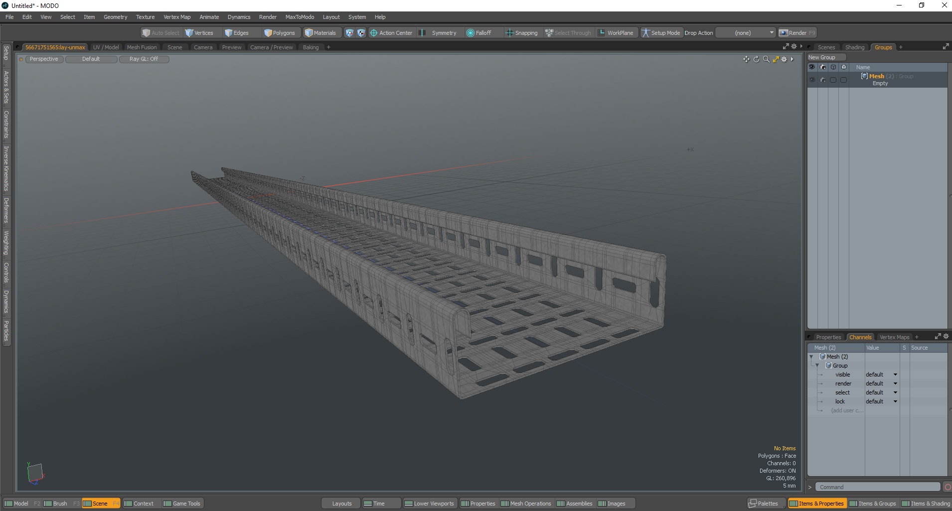 Cable Channel Straight Line 3D