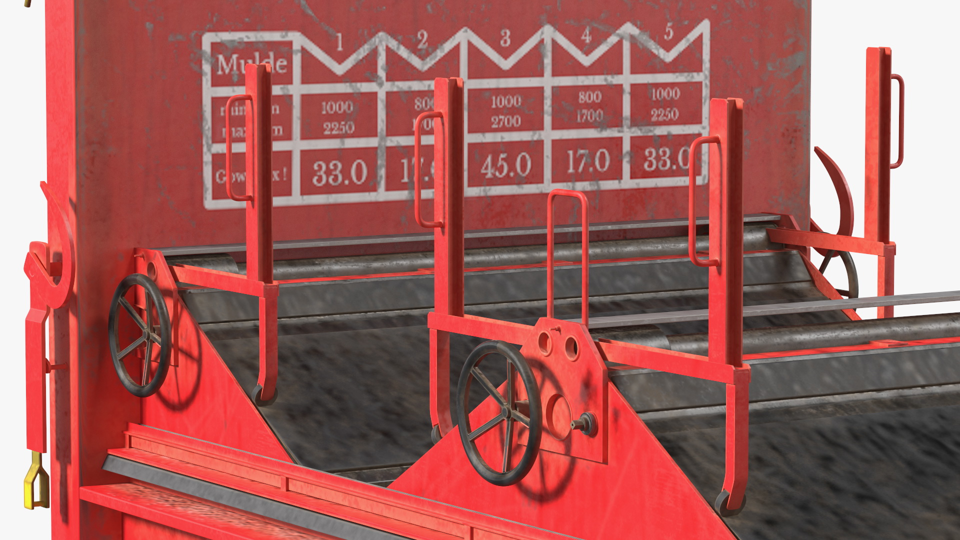 DB Cargo Coil Transporter Tarpaulin Freight Wagon Opened Dirty 3D