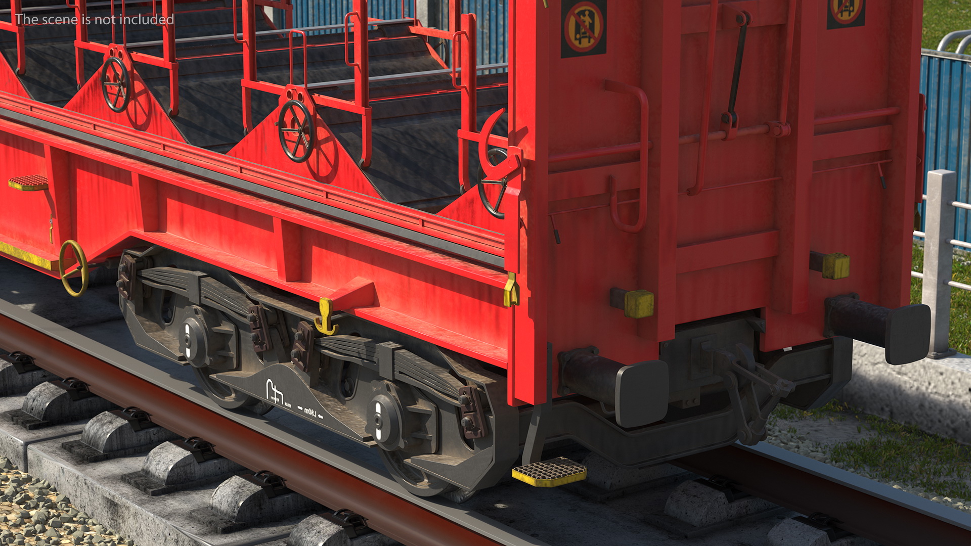 DB Cargo Coil Transporter Tarpaulin Freight Wagon Opened Dirty 3D