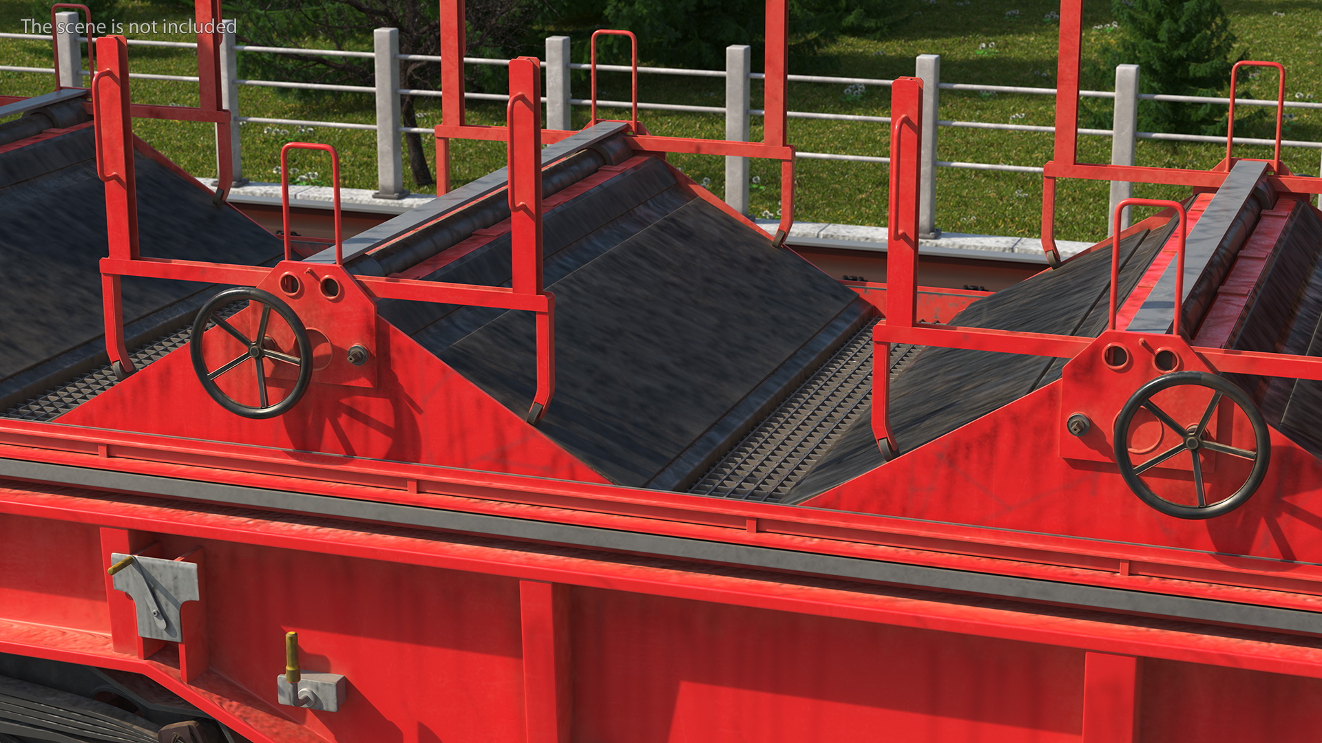 DB Cargo Coil Transporter Tarpaulin Freight Wagon Opened Dirty 3D