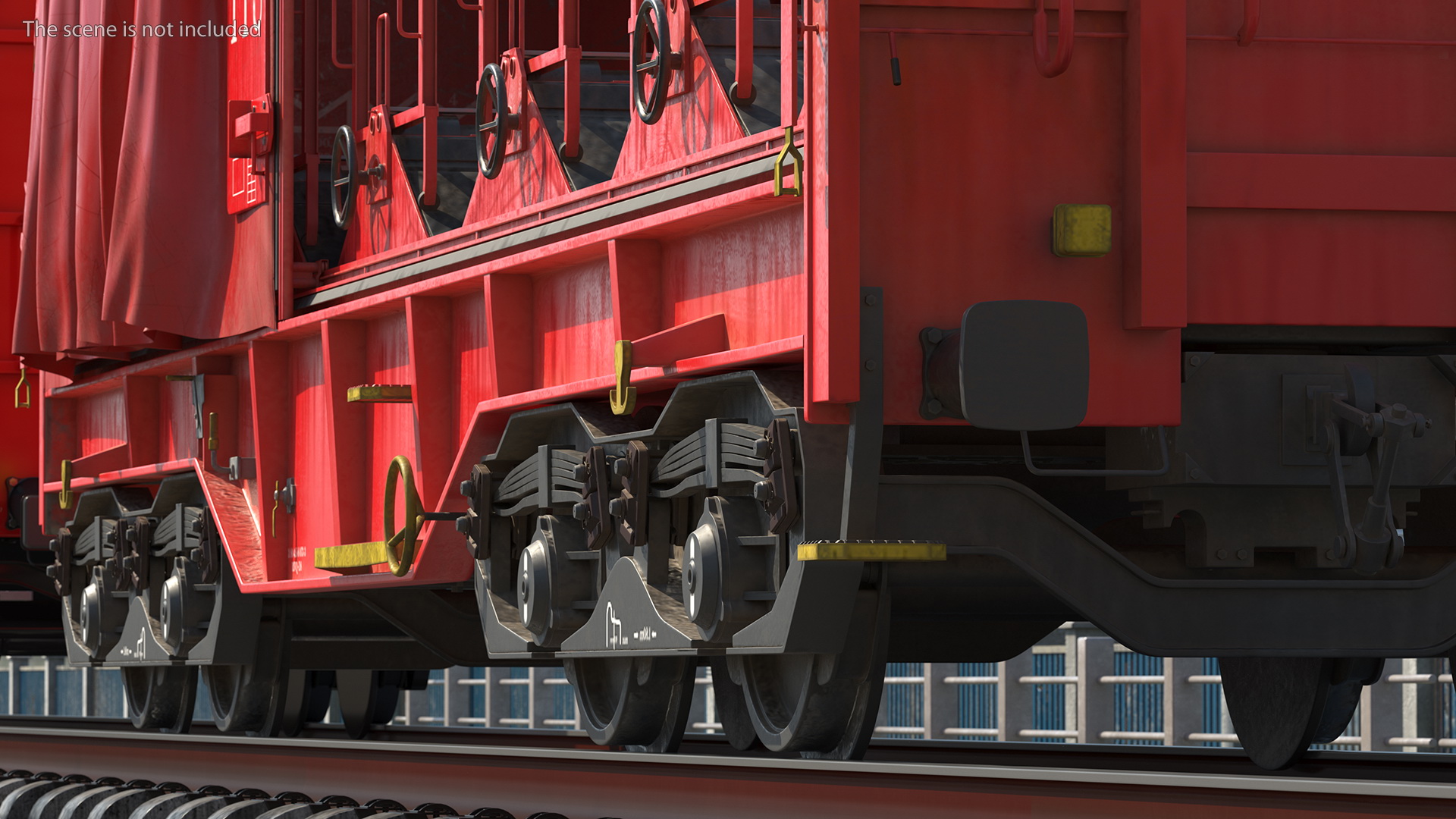 DB Cargo Coil Transporter Tarpaulin Freight Wagon Opened Dirty 3D