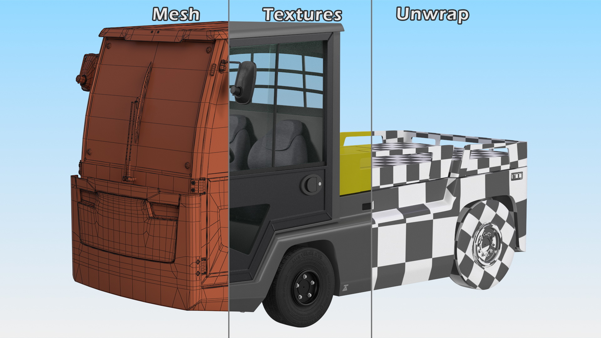 3D model Electric Tow Tractor with Driver Cabin Rigged
