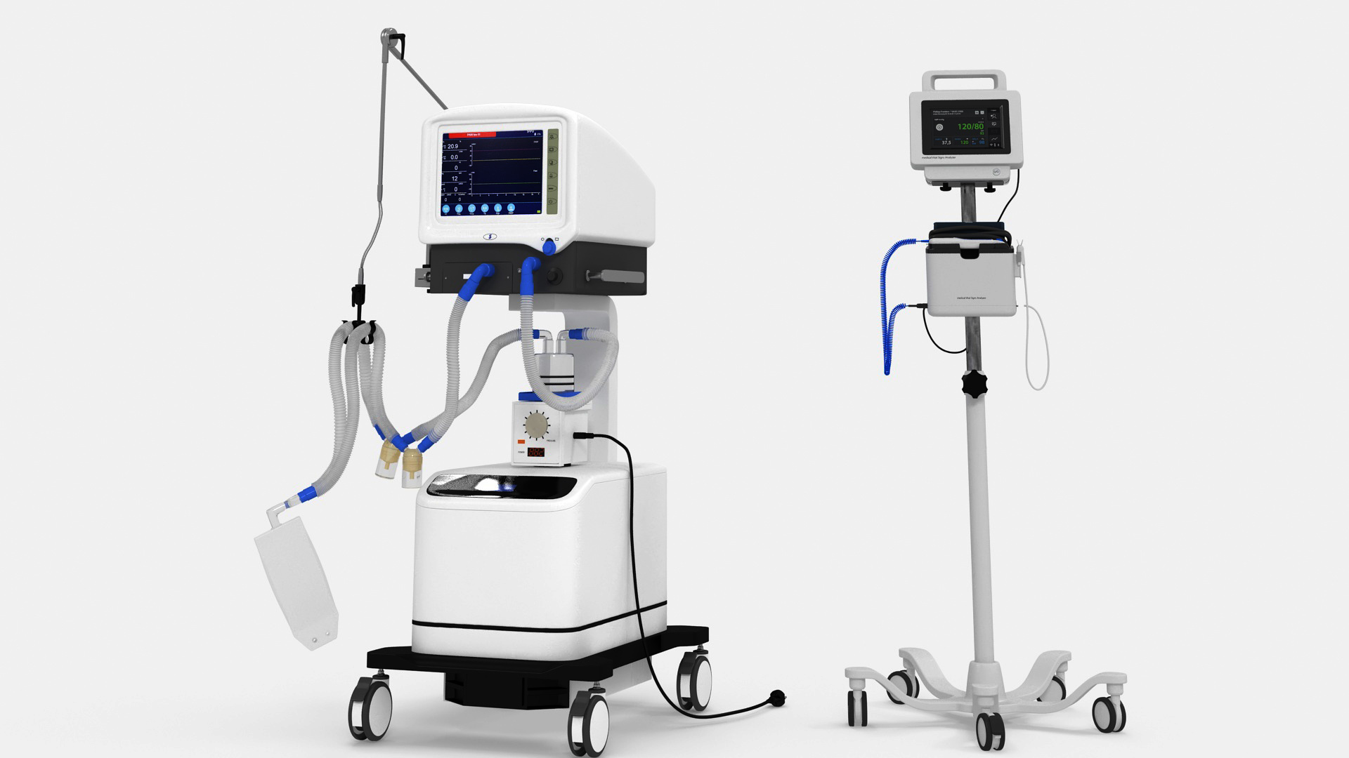 Modern Hospital Room with Patient and Doctor 3D model