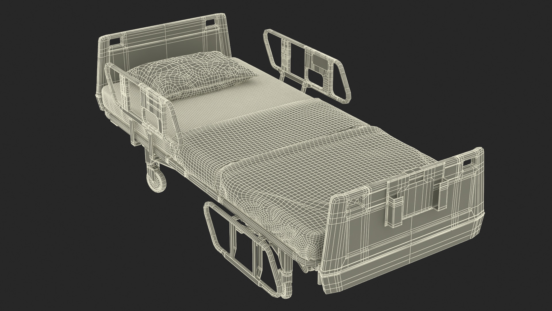 Modern Hospital Room with Patient and Doctor 3D model