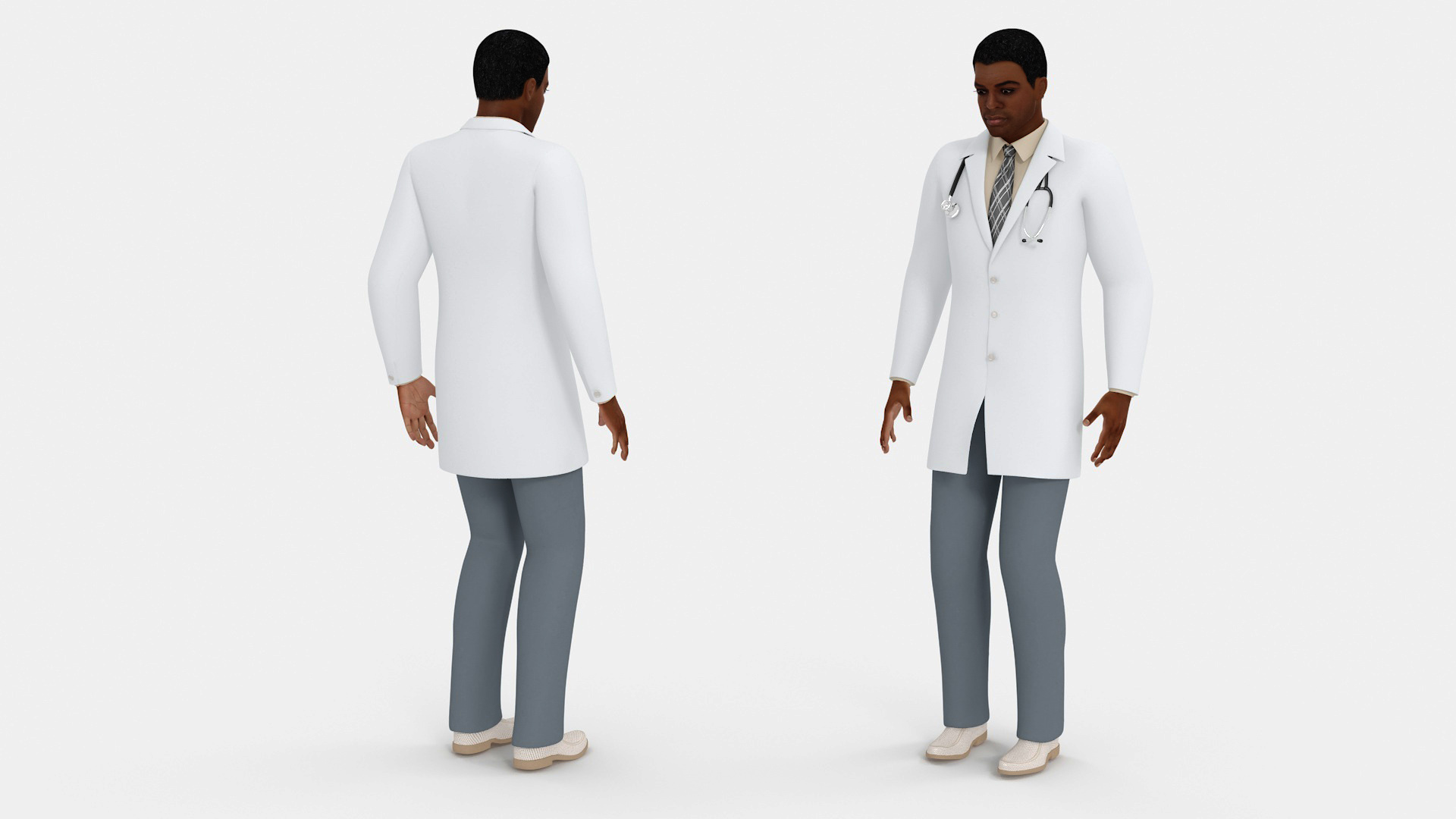 Modern Hospital Room with Patient and Doctor 3D model
