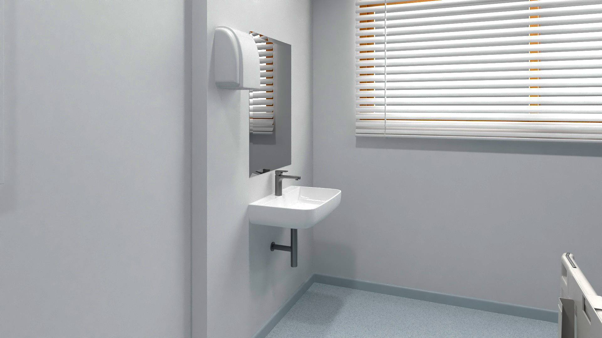 Modern Hospital Room with Patient and Doctor 3D model