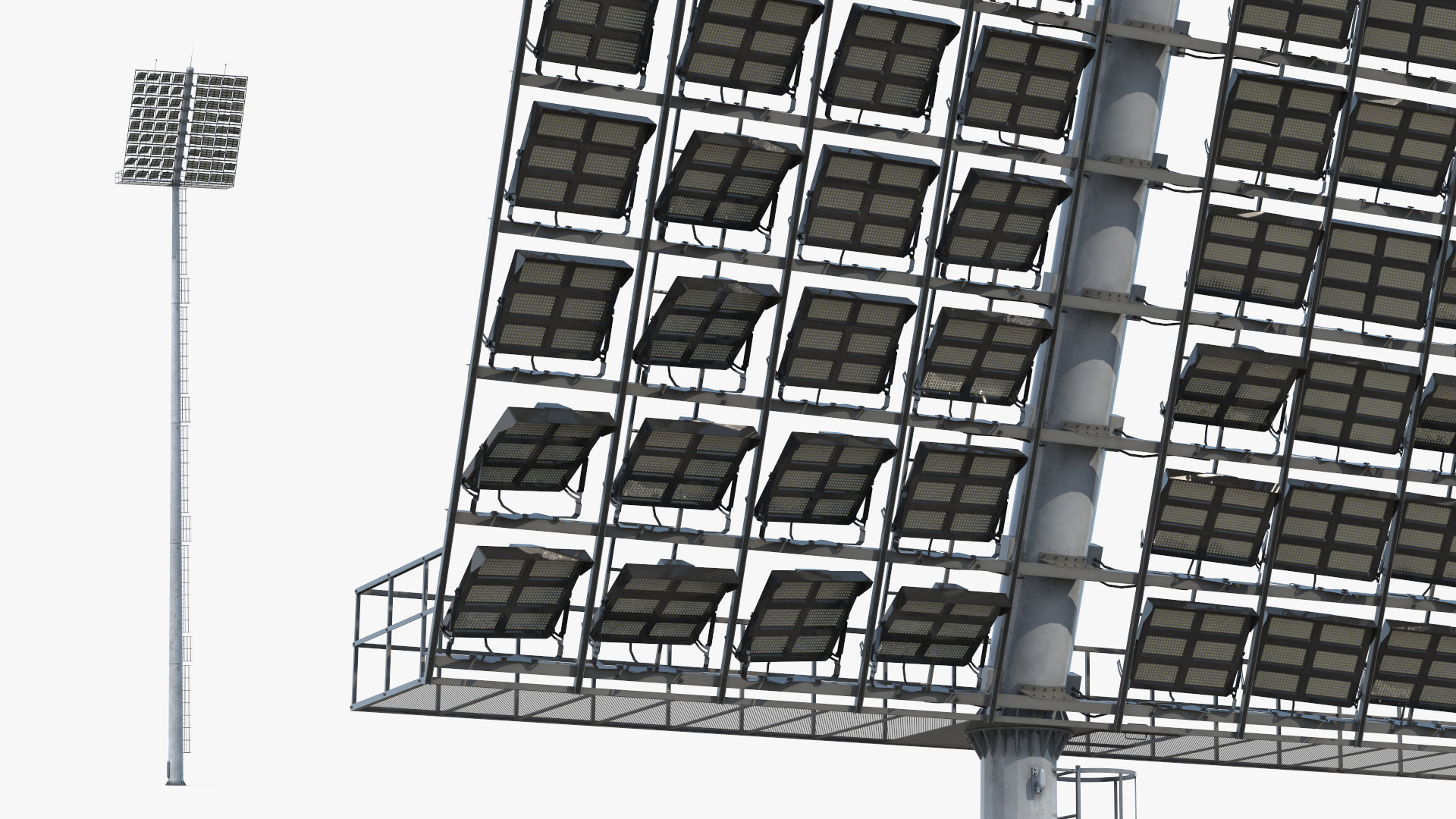 Tall Sports Lighting Column with Projector - view 2