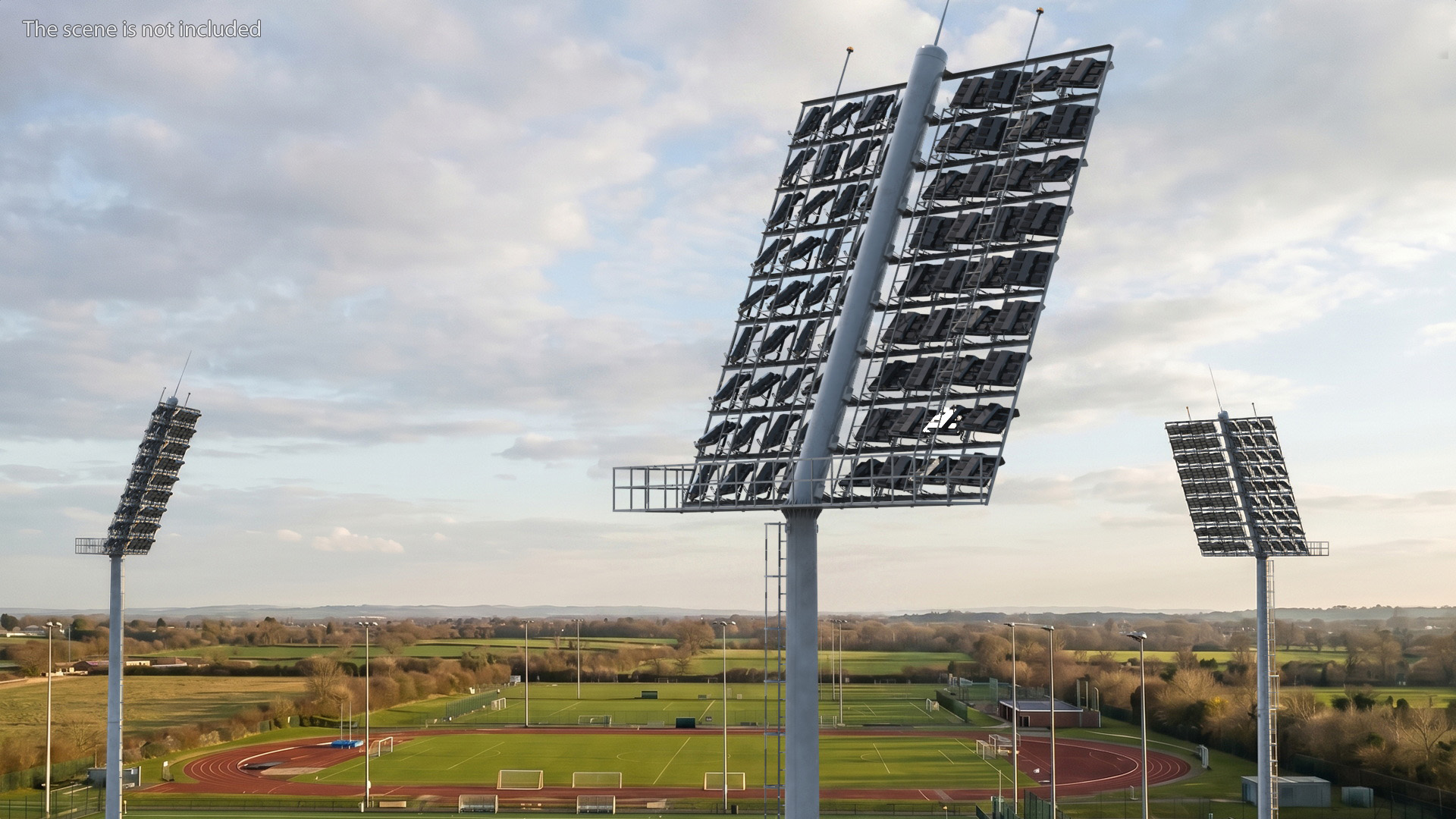 Tall Sports Lighting Column with Projector - view 3