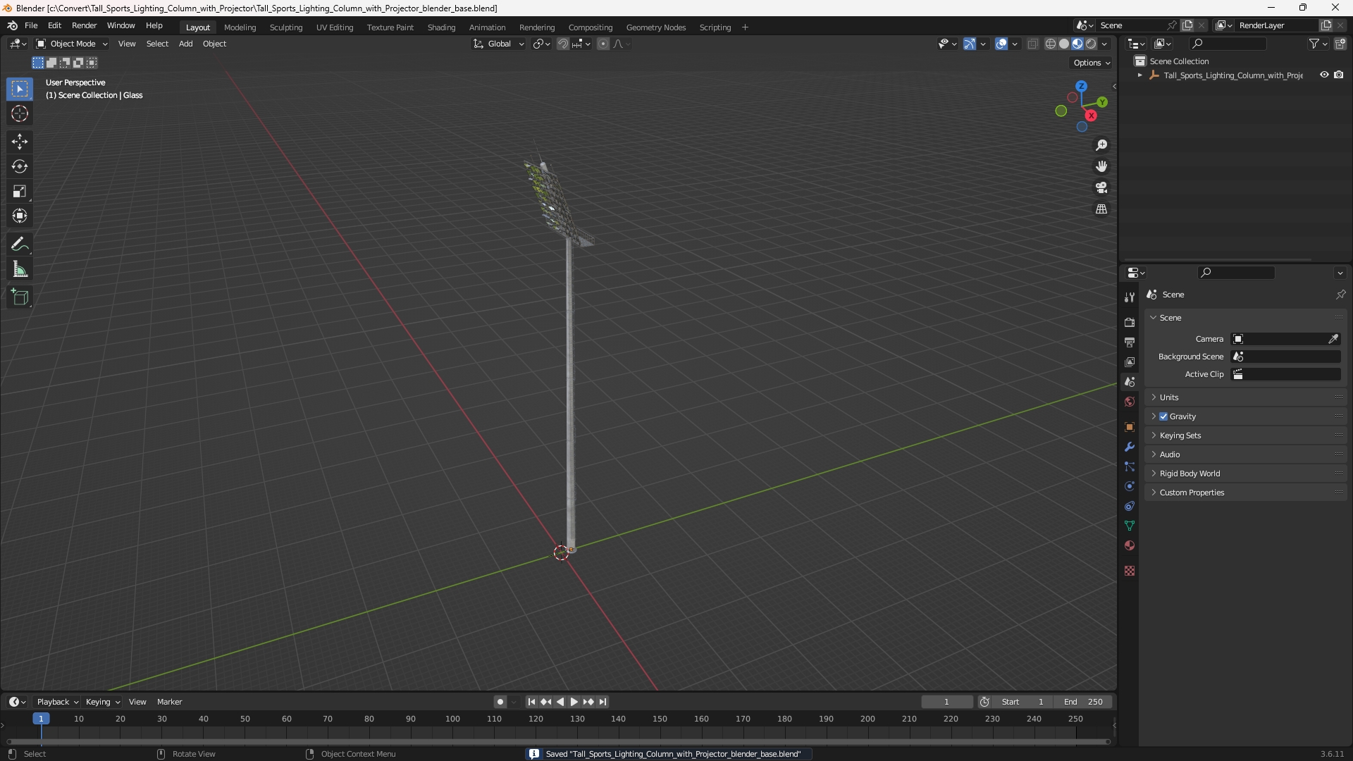 Tall Sports Lighting Column with Projector - view 10