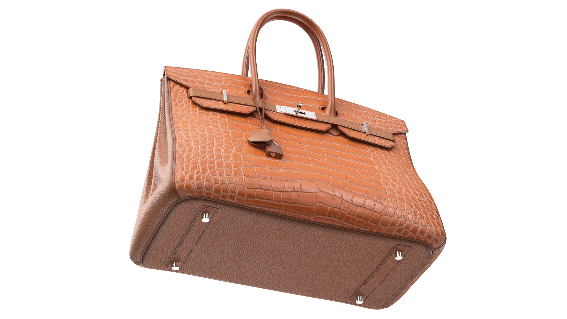 3D Womens Alligator Skin Leather Bag model