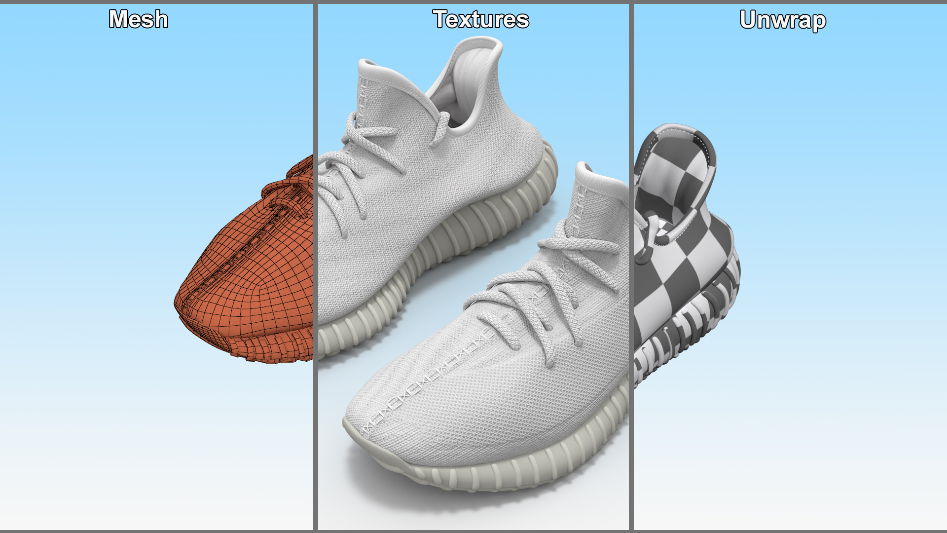 3D model Sneakers Yeeze Boost 350 White
