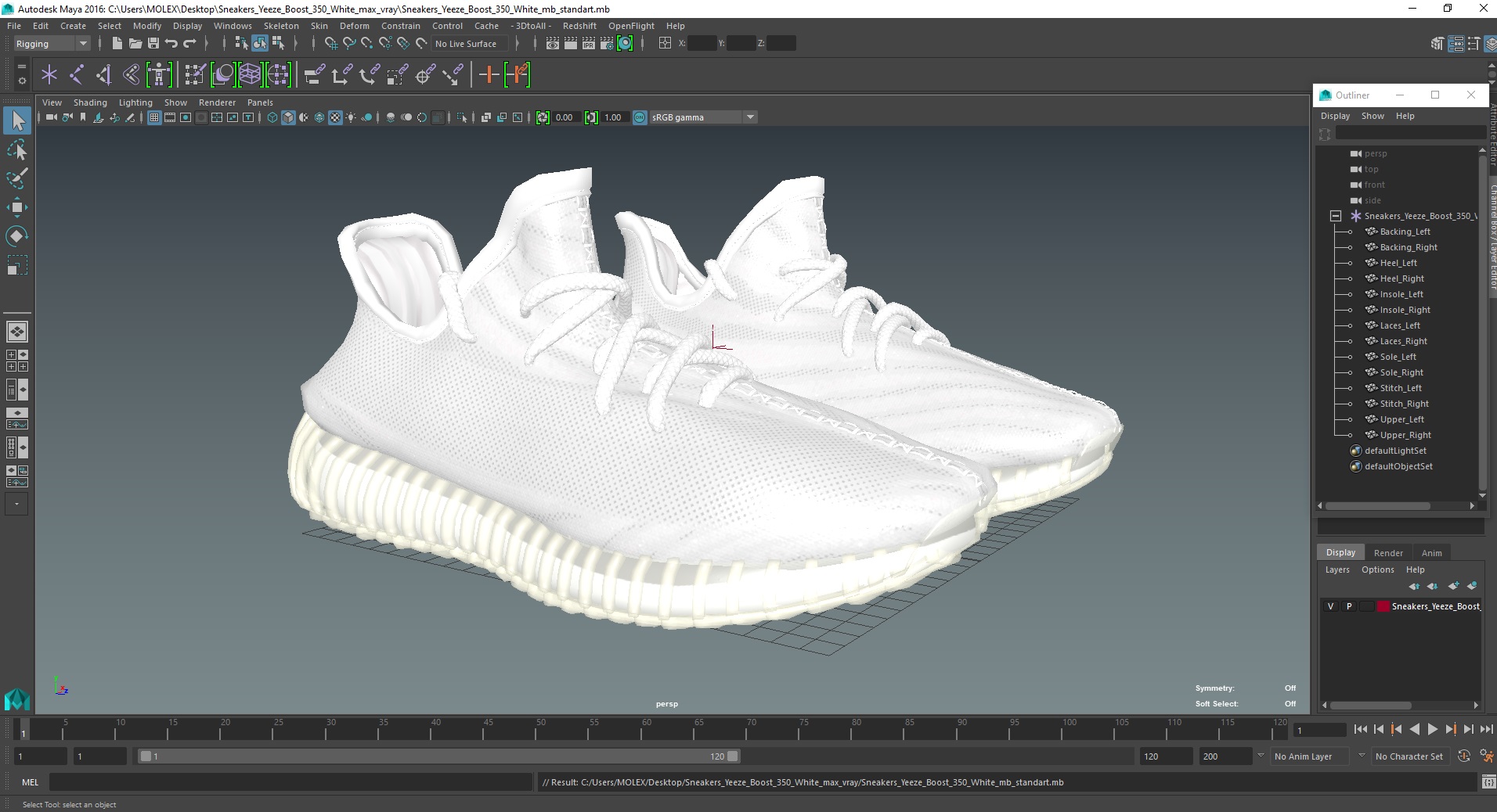 3D model Sneakers Yeeze Boost 350 White