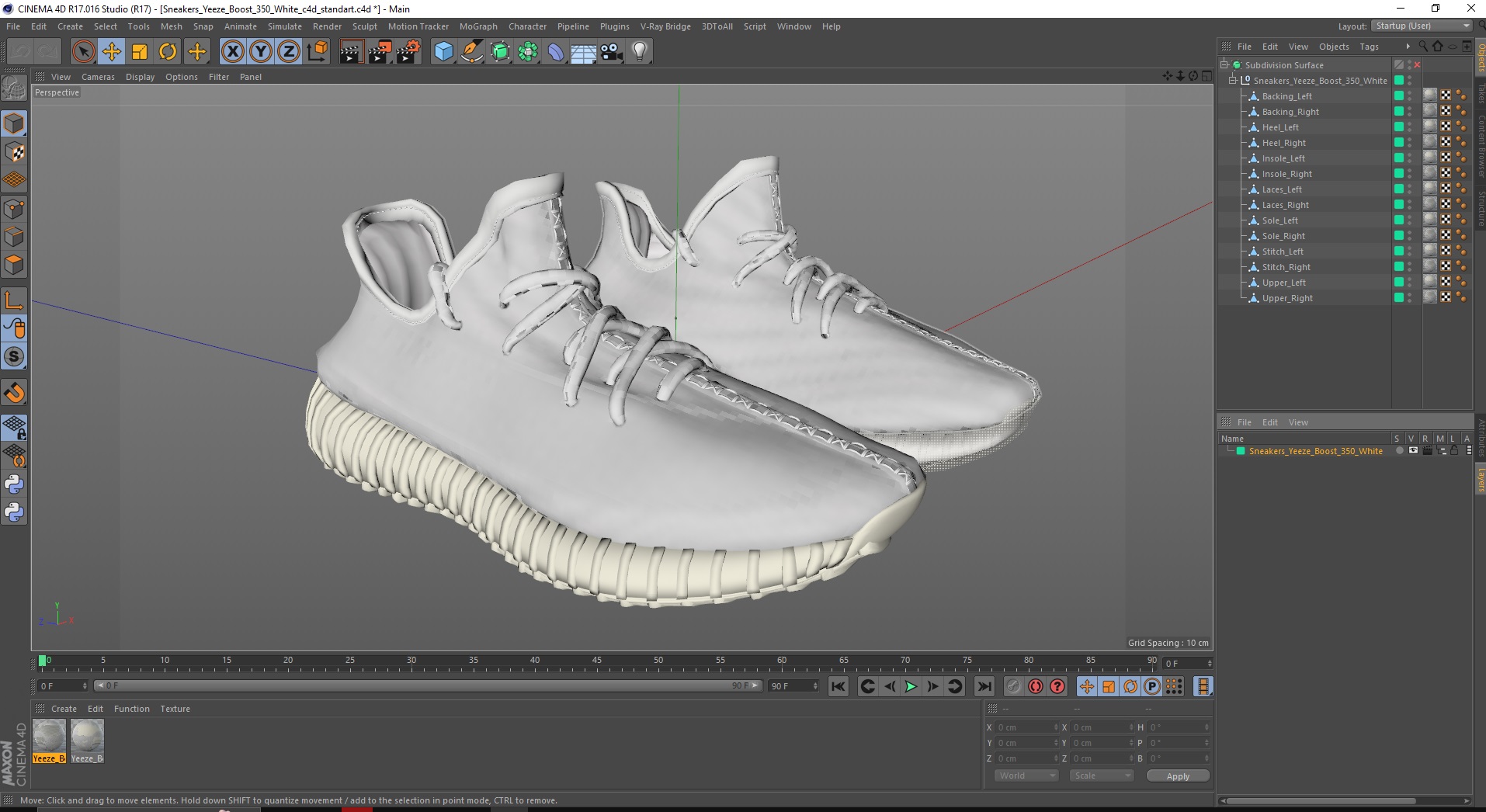 3D model Sneakers Yeeze Boost 350 White