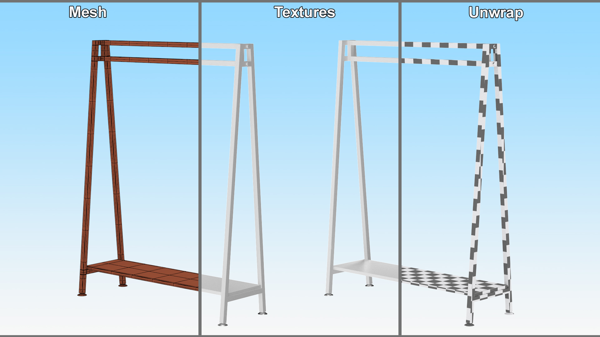 3D Cloth Coat Rack White