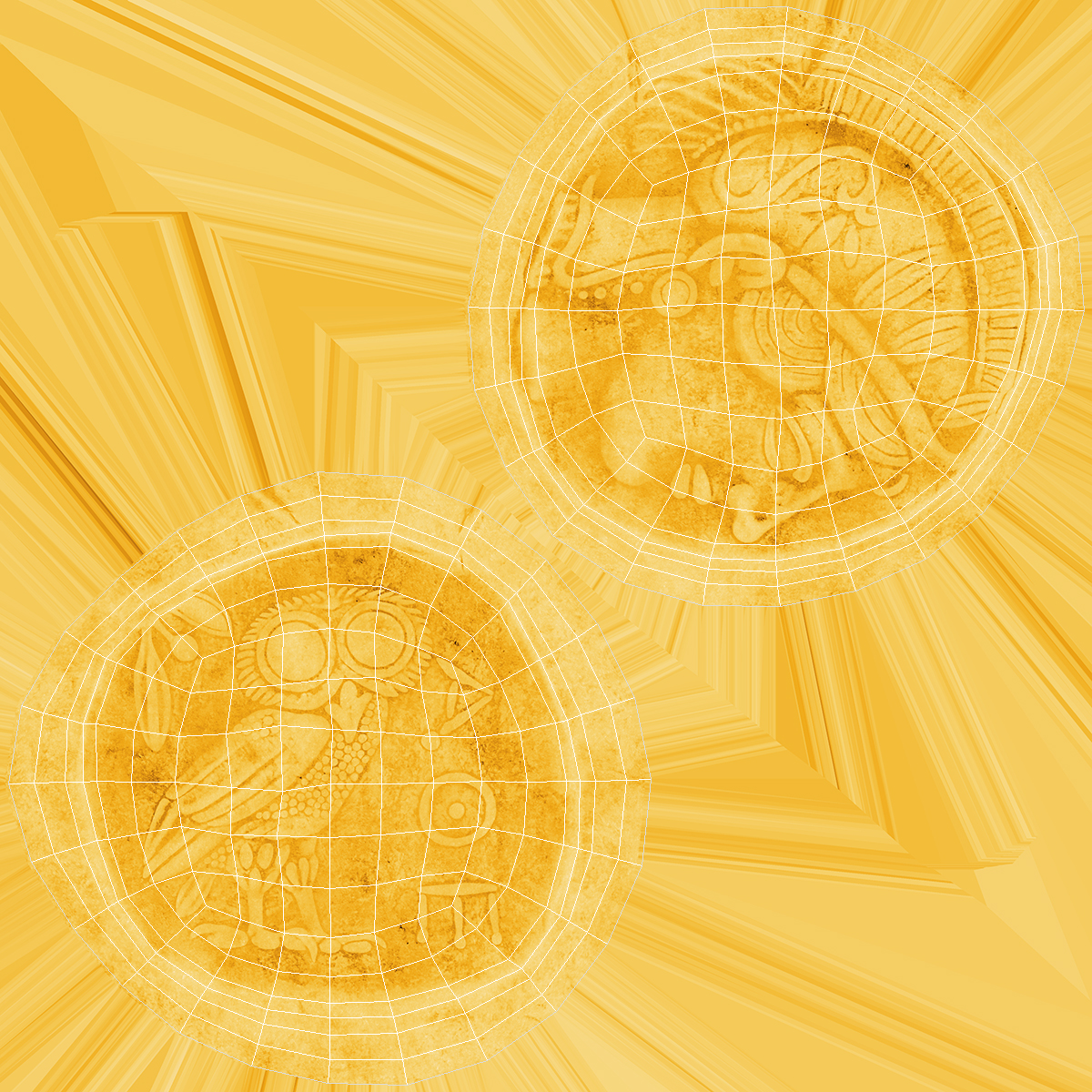 Gold Ancient Coin 3D