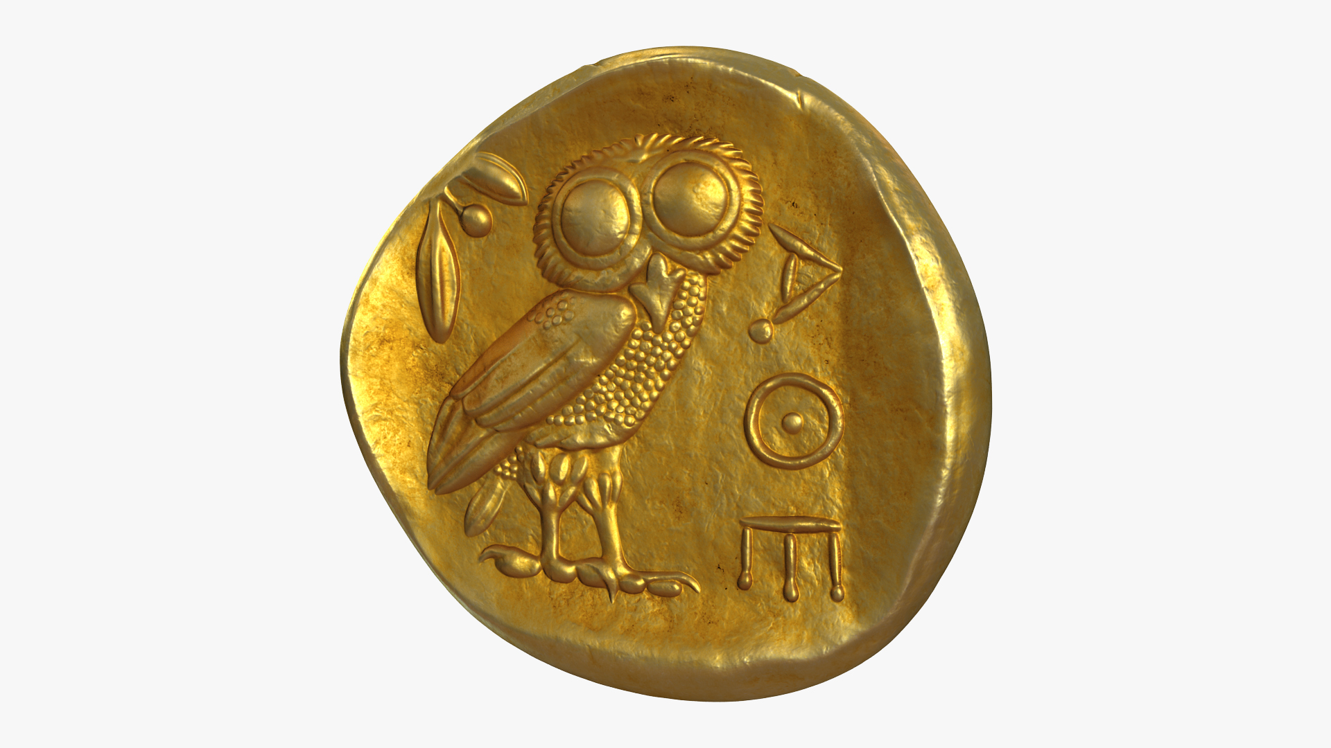 Gold Ancient Coin 3D