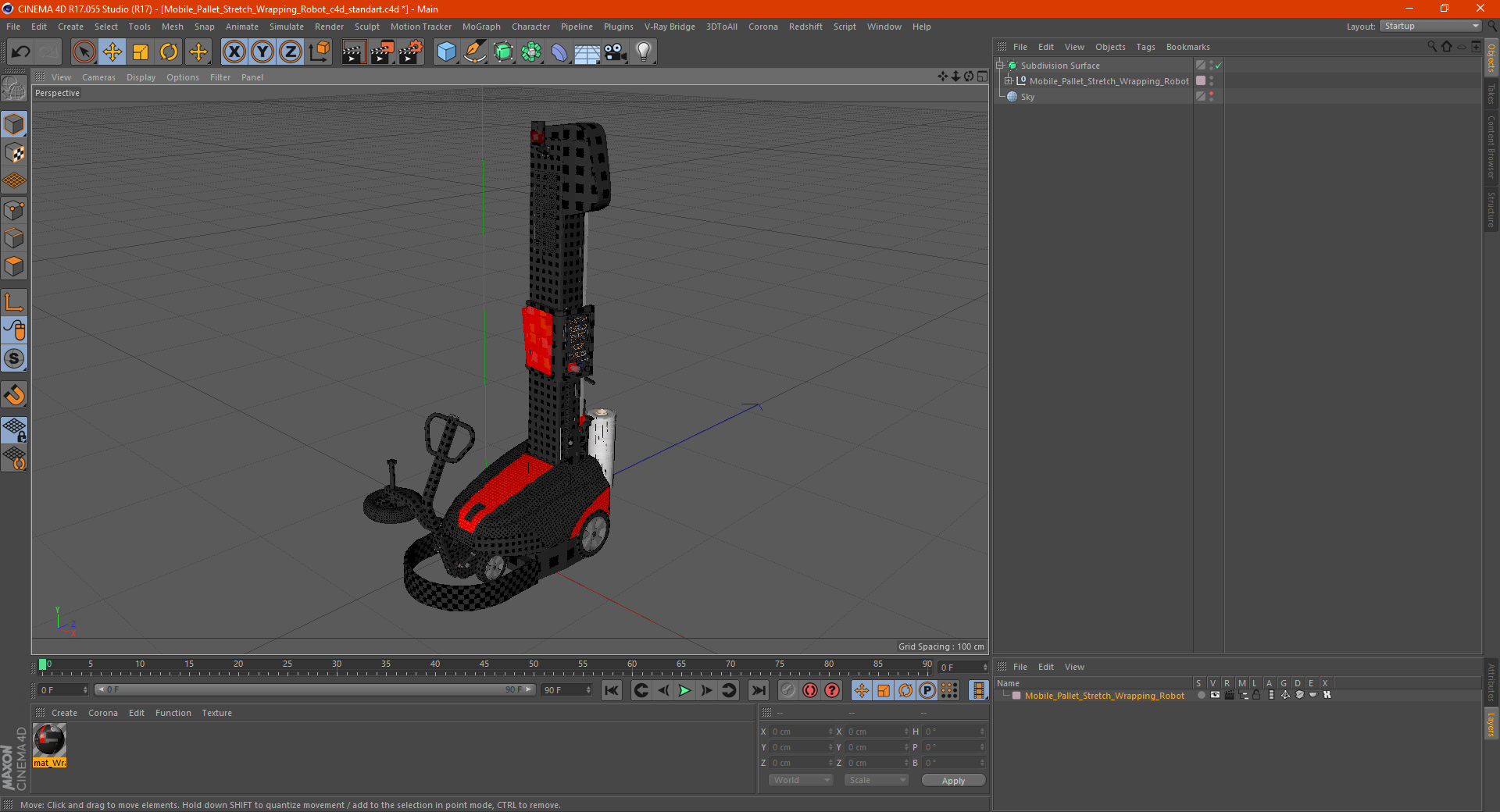 3D Mobile Pallet Stretch Wrapping Robot