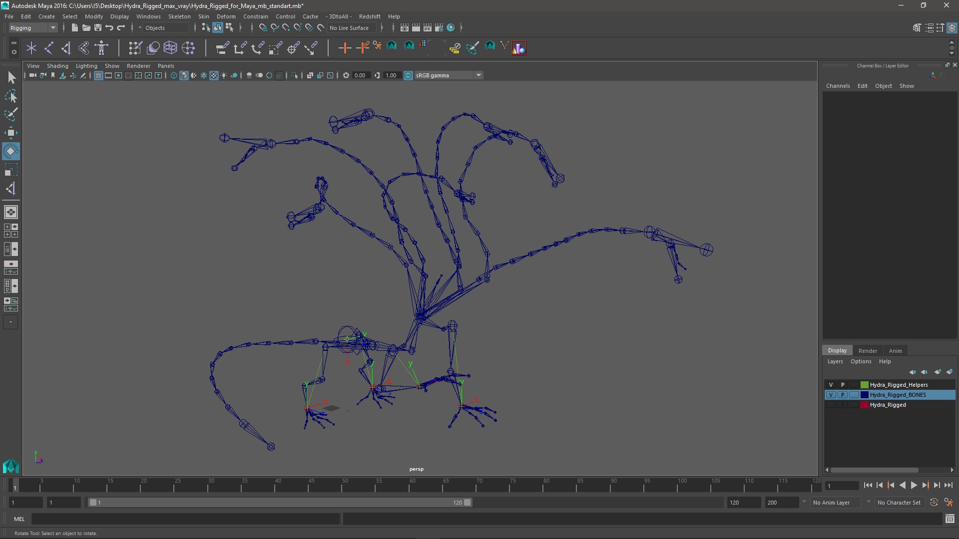 3D Hydra Rigged for Maya