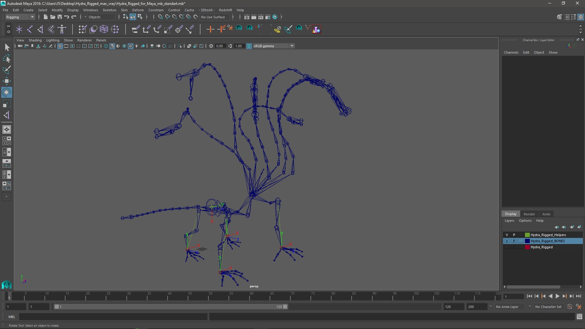 3D Hydra Rigged for Maya