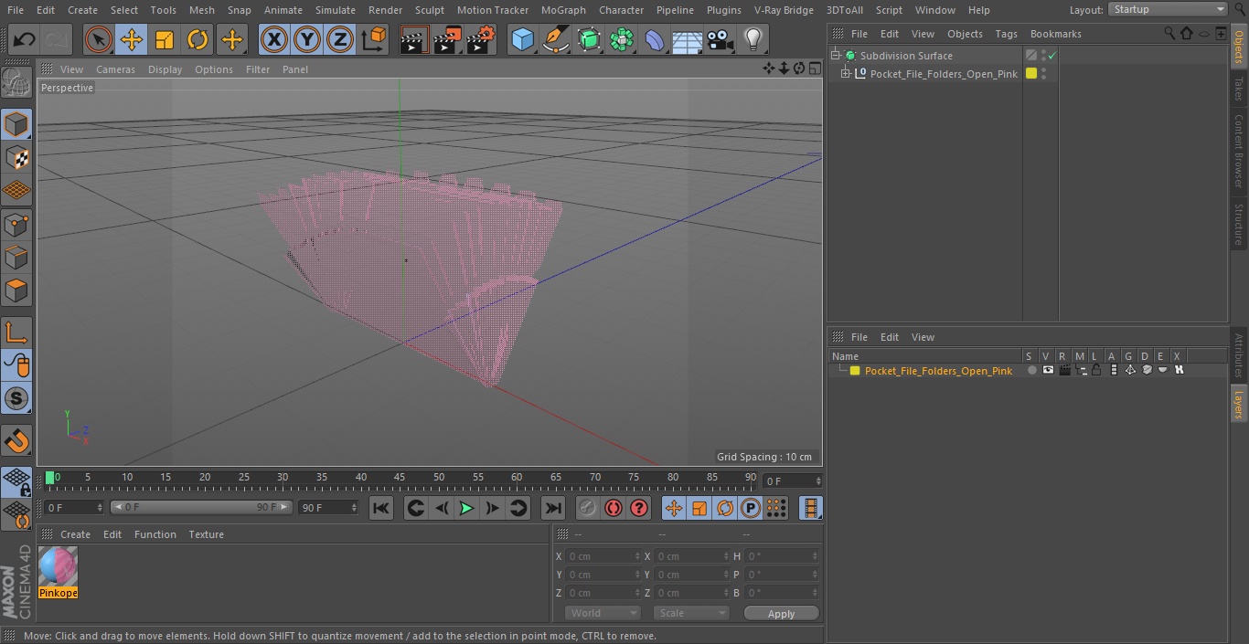 Pocket File Folders Open Pink 3D model