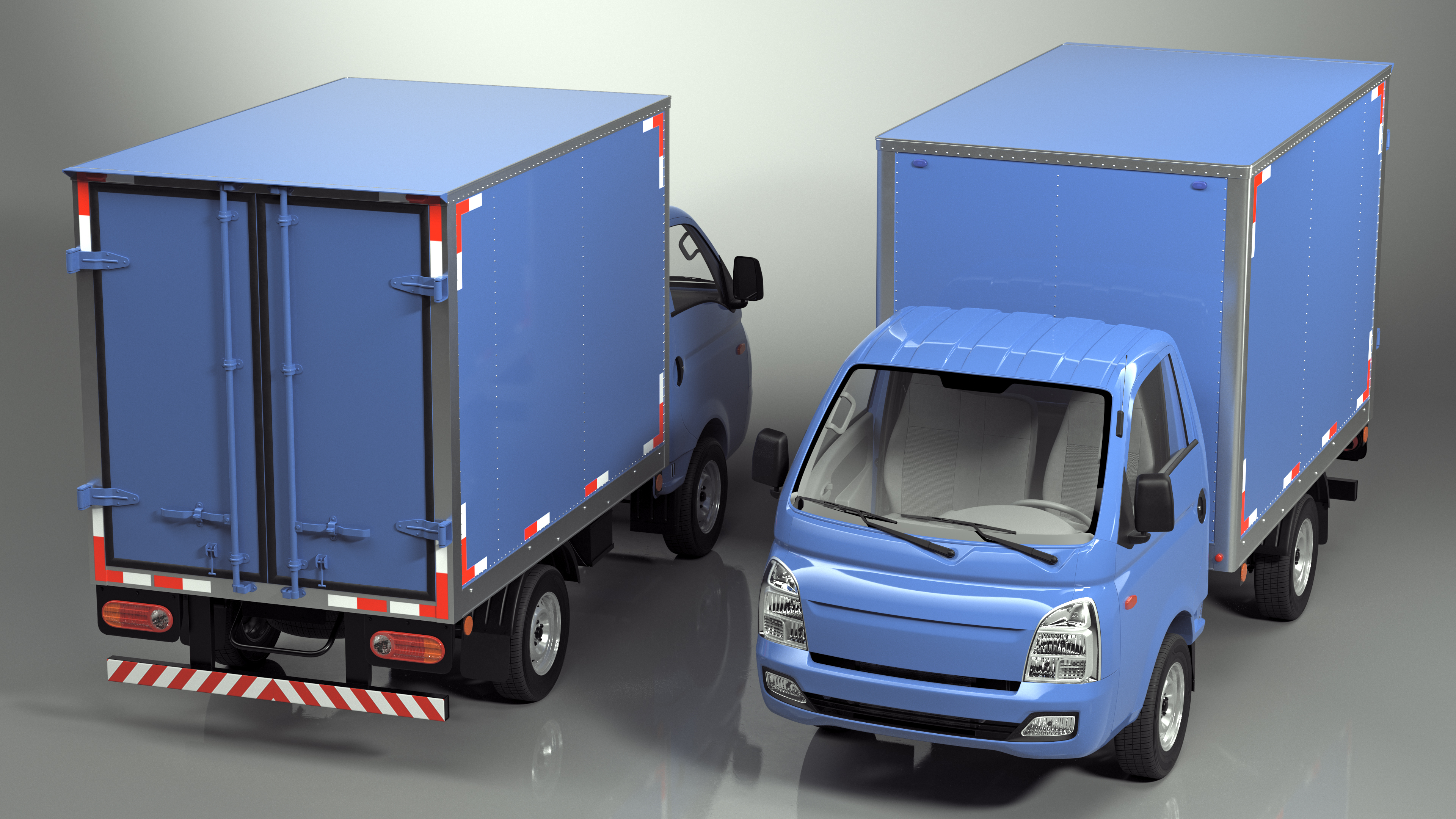 Japanese Mini Truck Refrigerator Blue 3D