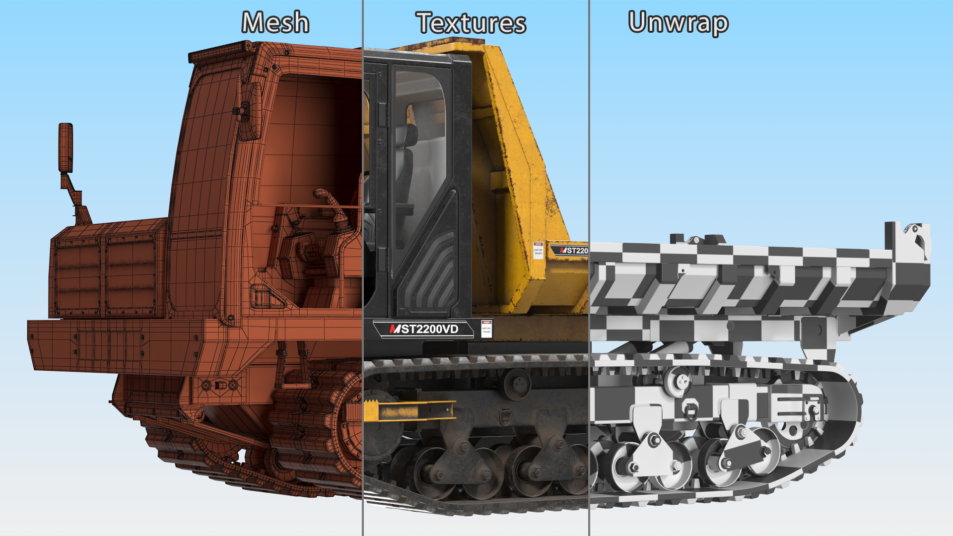 3D Morooka Dumper Dirty Rigged for Cinema 4D