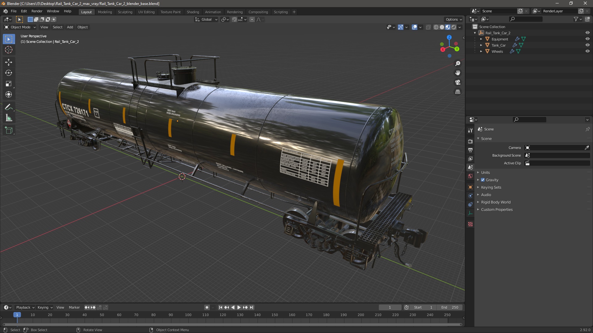 3D model Rail Tank Car 2