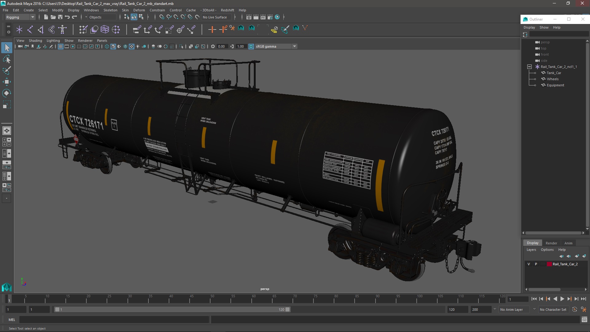 3D model Rail Tank Car 2