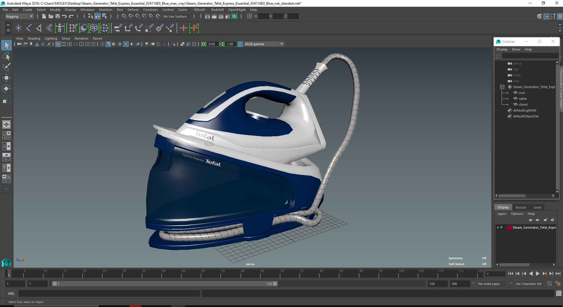 3D Steam Generator Tefal Express Essential SV6116E0 Blue model
