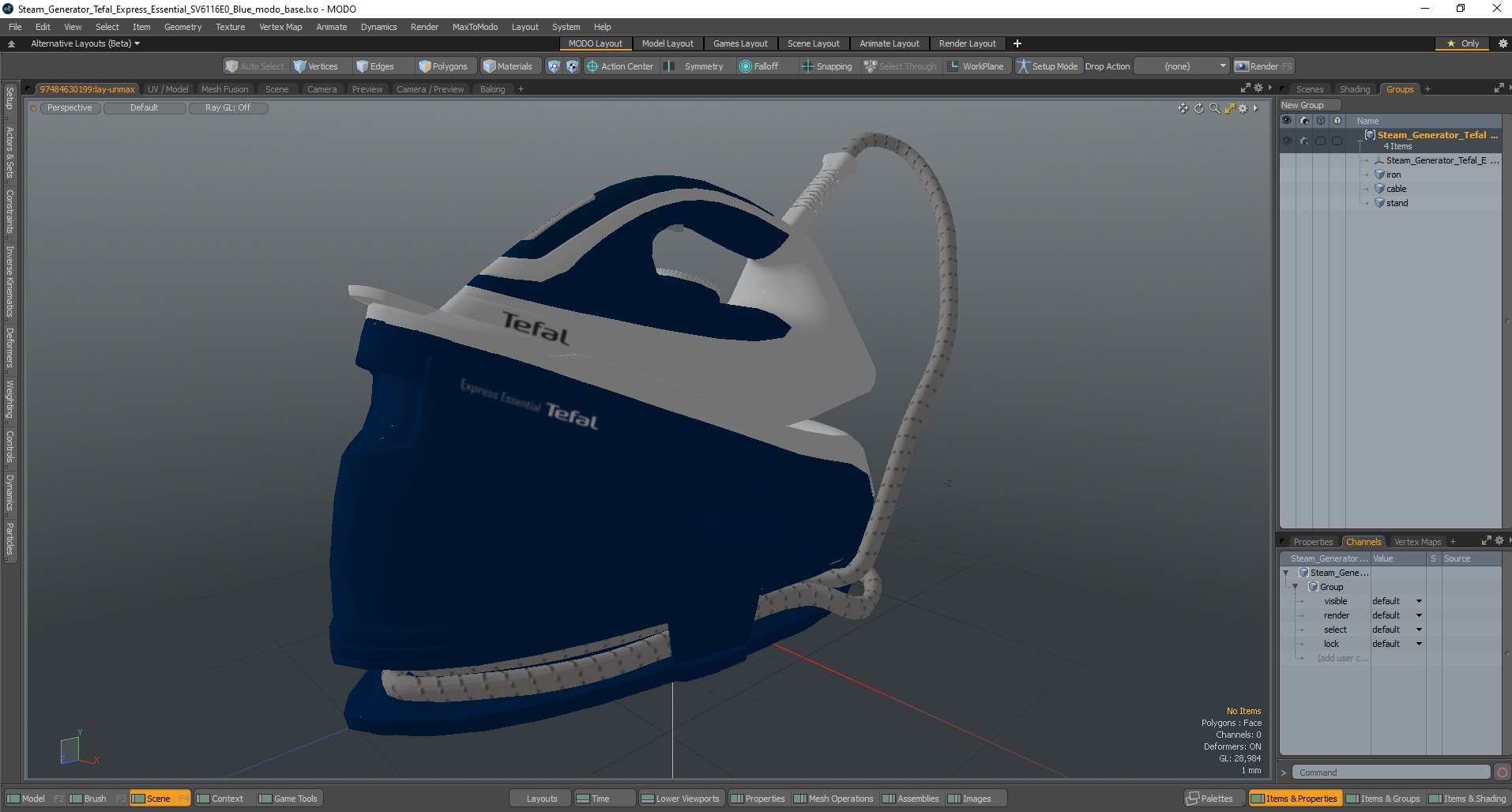 3D Steam Generator Tefal Express Essential SV6116E0 Blue model