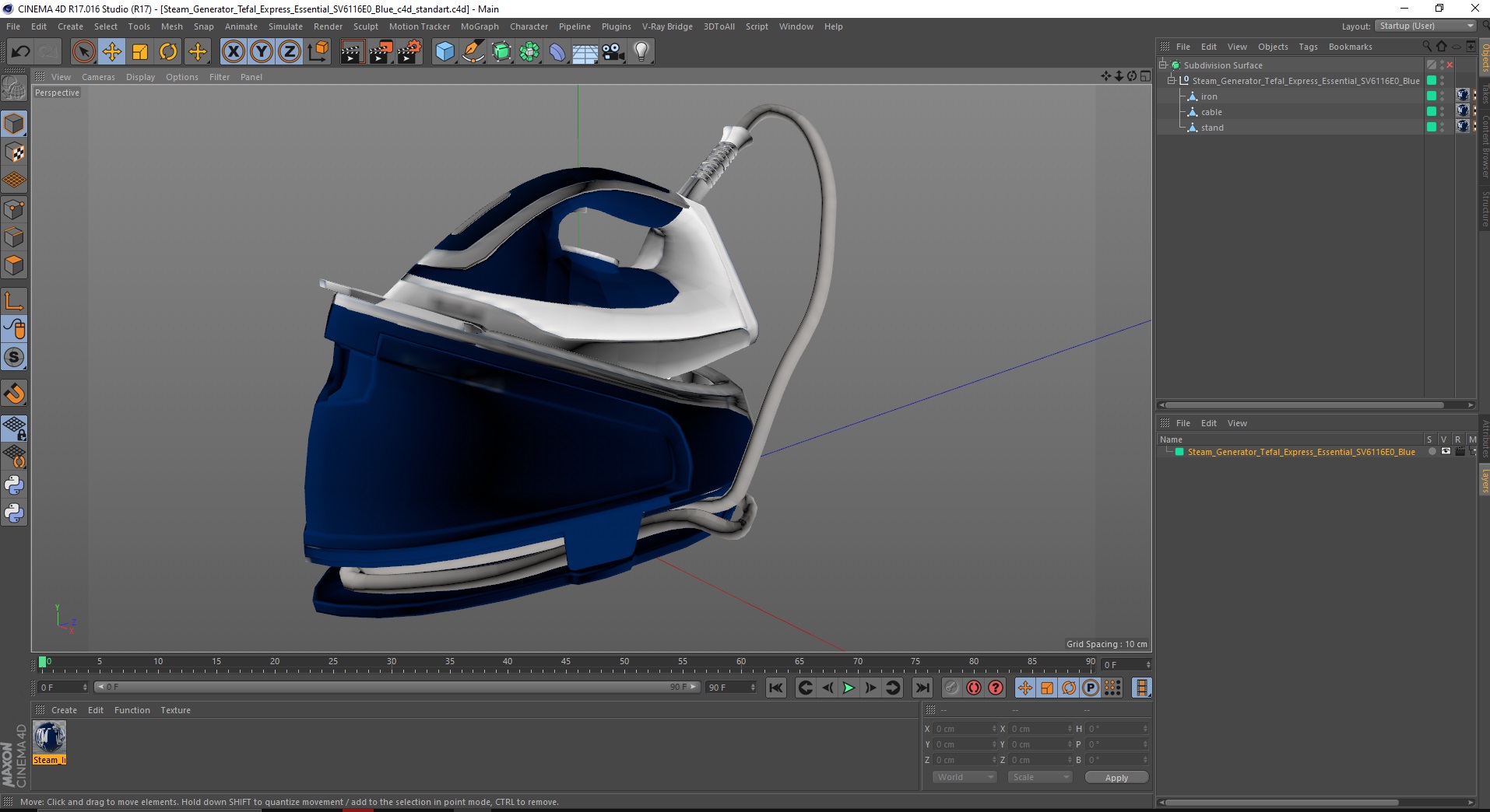 3D Steam Generator Tefal Express Essential SV6116E0 Blue model