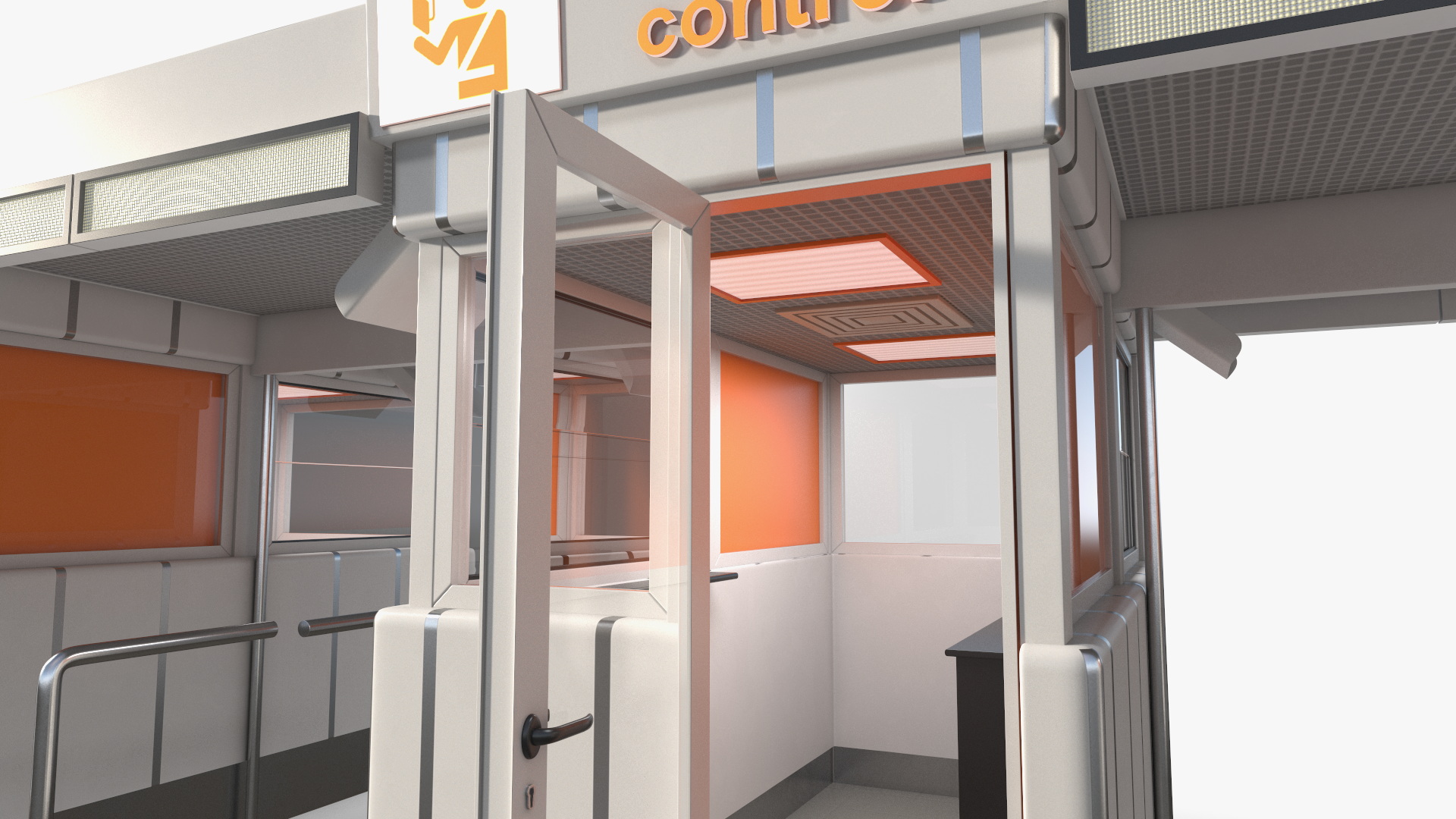 3D Airport Passport Control Counter White model