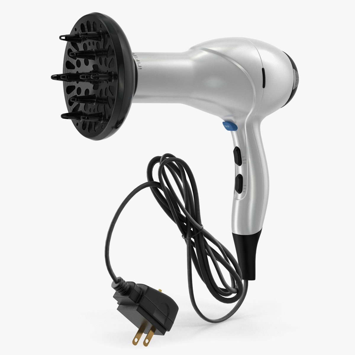 Hair Dryer with Diffuser 3D Model