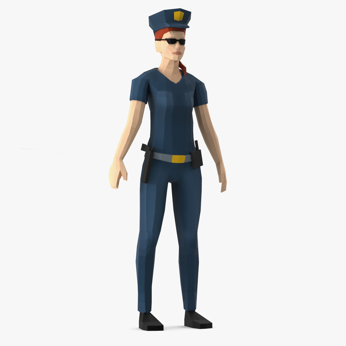 3D Policewoman Low Poly Rigged for Maya