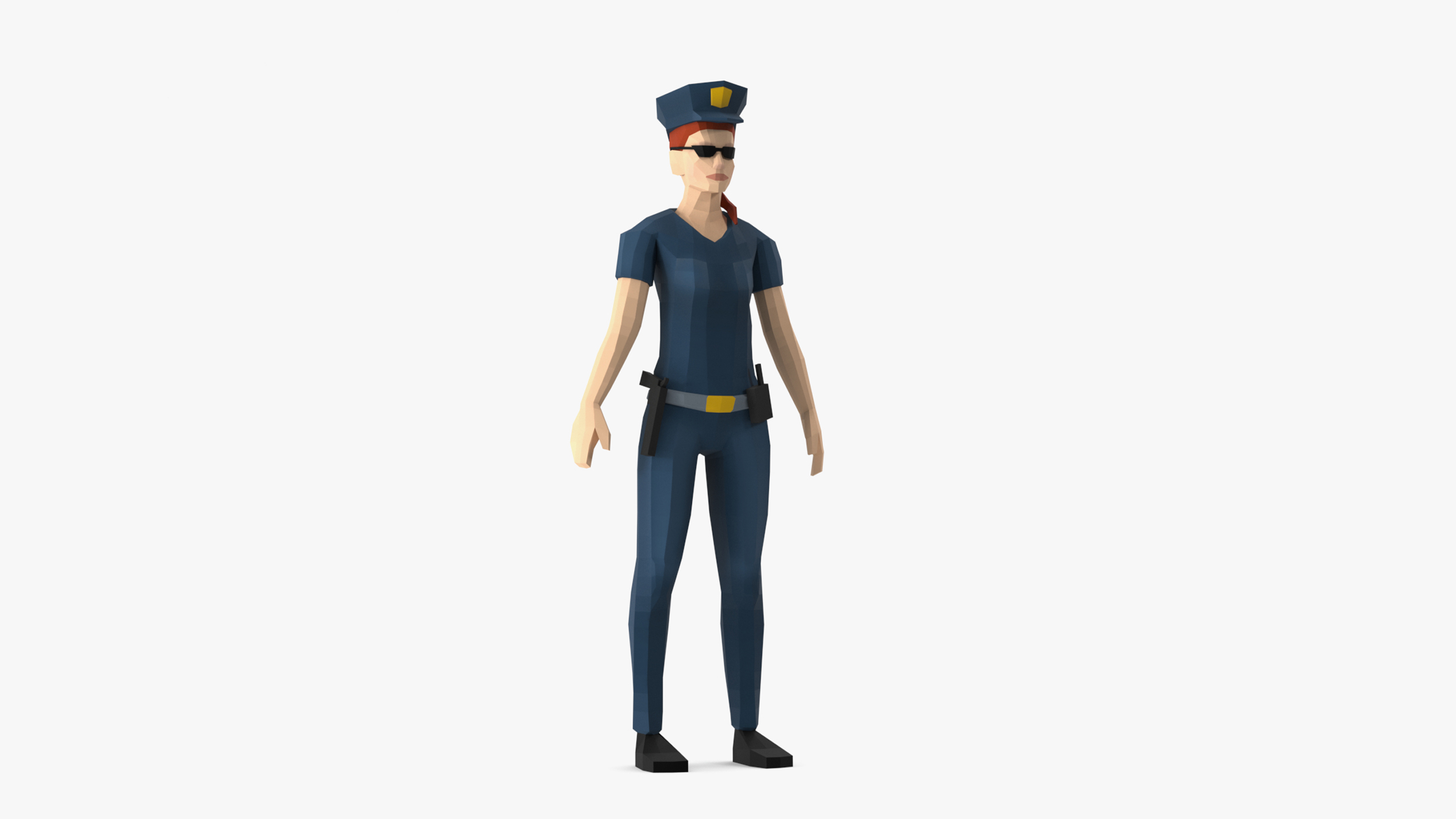 3D Policewoman Low Poly Rigged for Maya