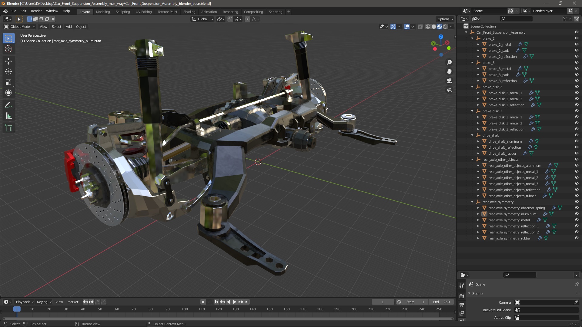 Car Front Suspension Assembly 3D model