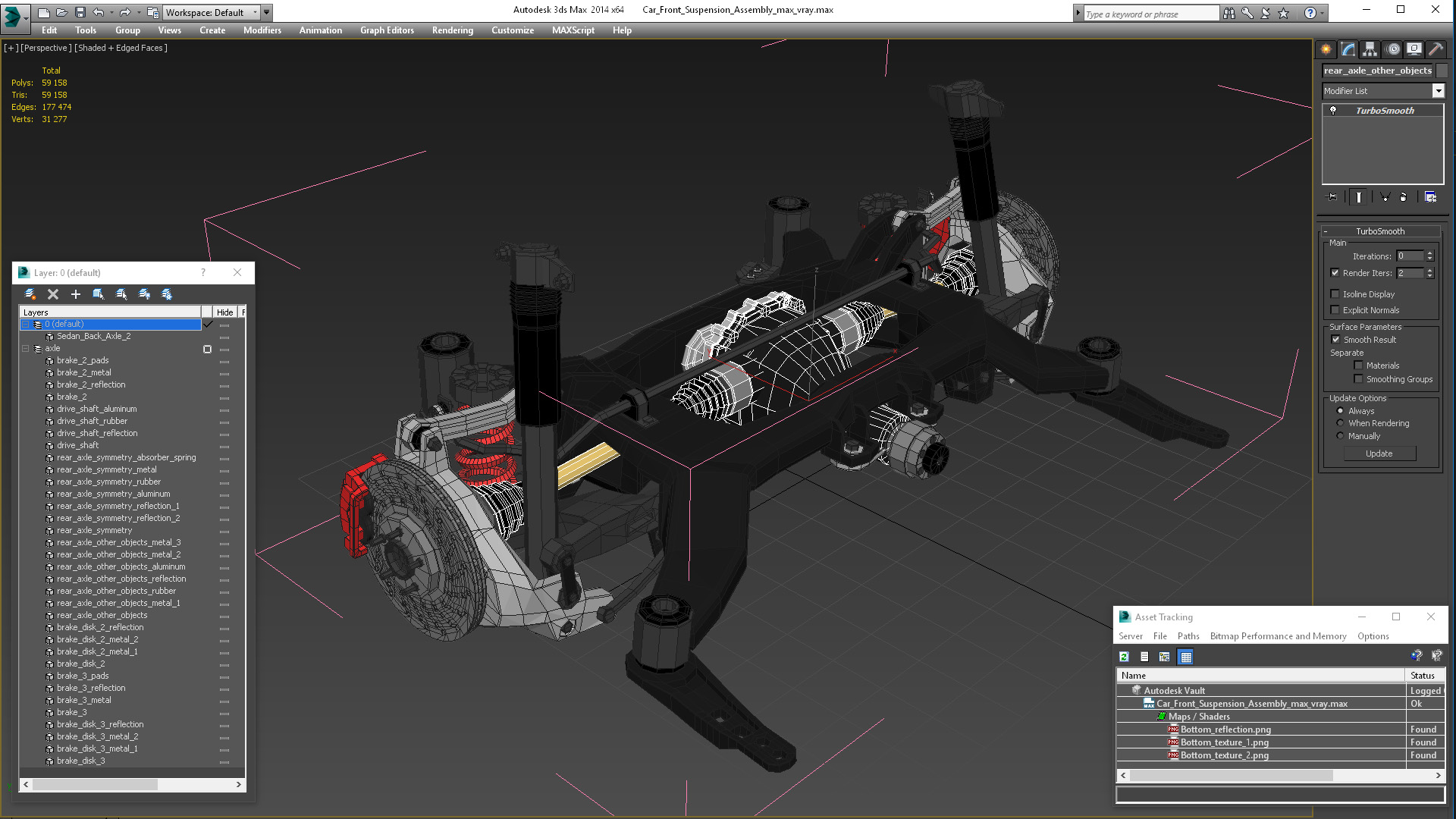 Car Front Suspension Assembly 3D model