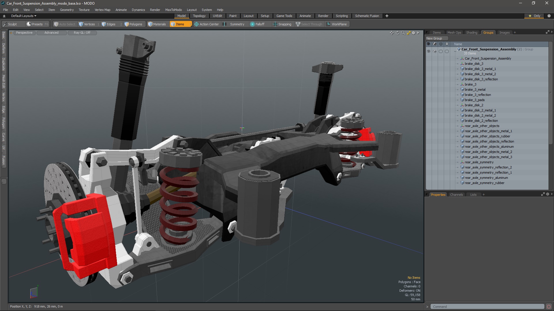 Car Front Suspension Assembly 3D model