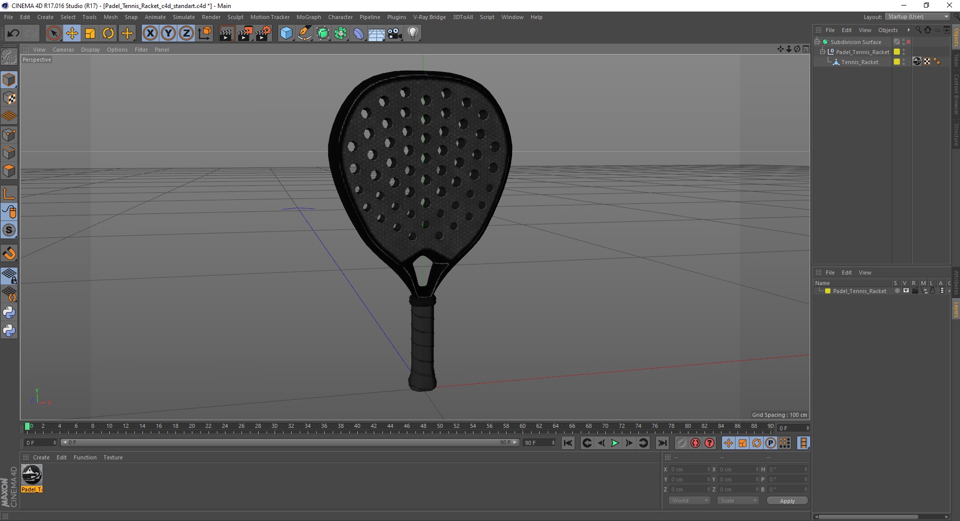 Padel Tennis Racket 3D model