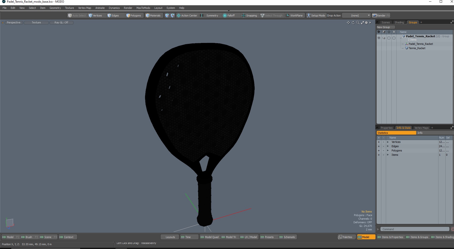 Padel Tennis Racket 3D model