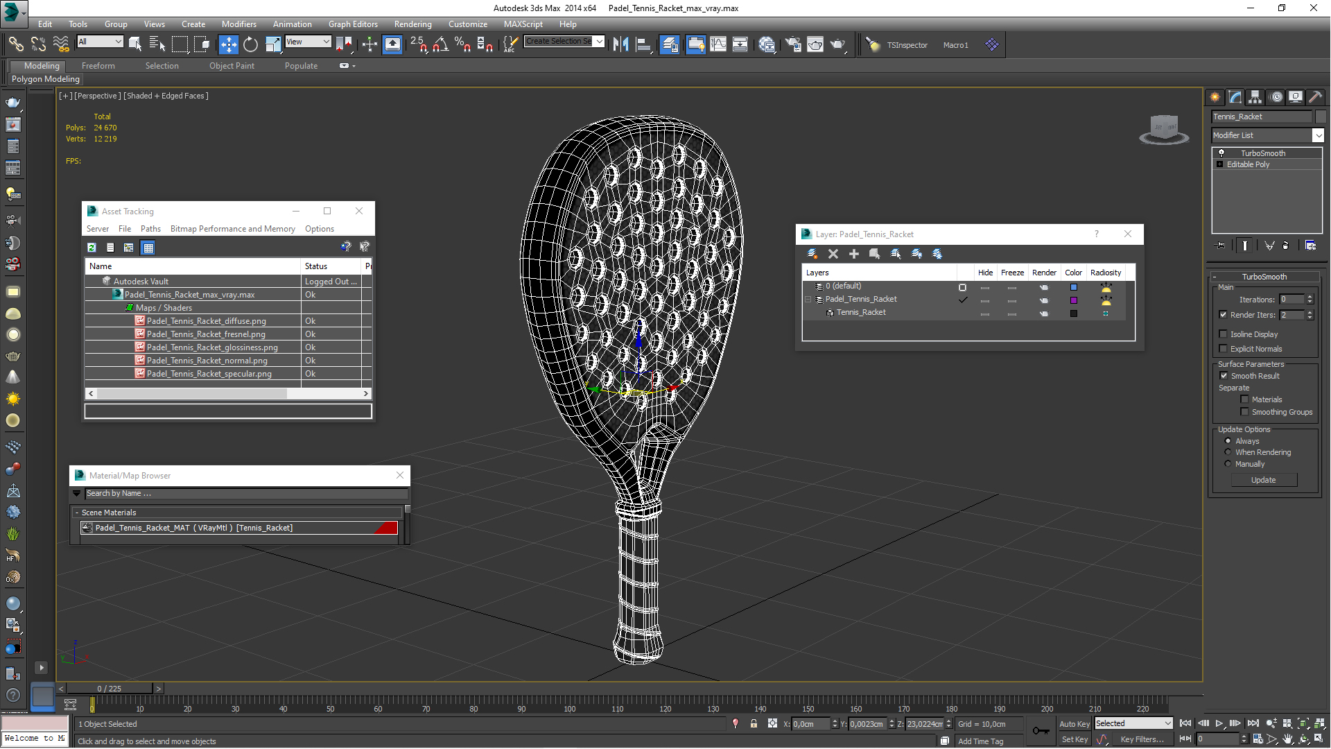 Padel Tennis Racket 3D model