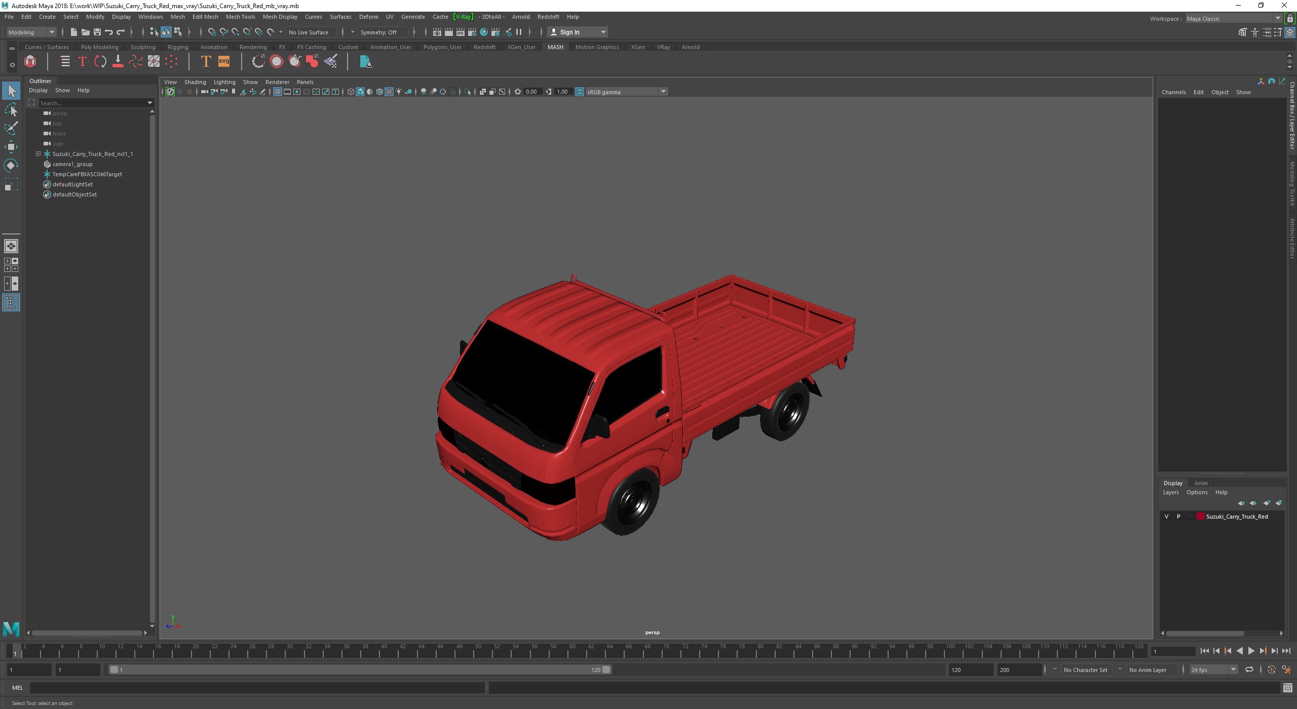Suzuki Carry Truck Red 3D
