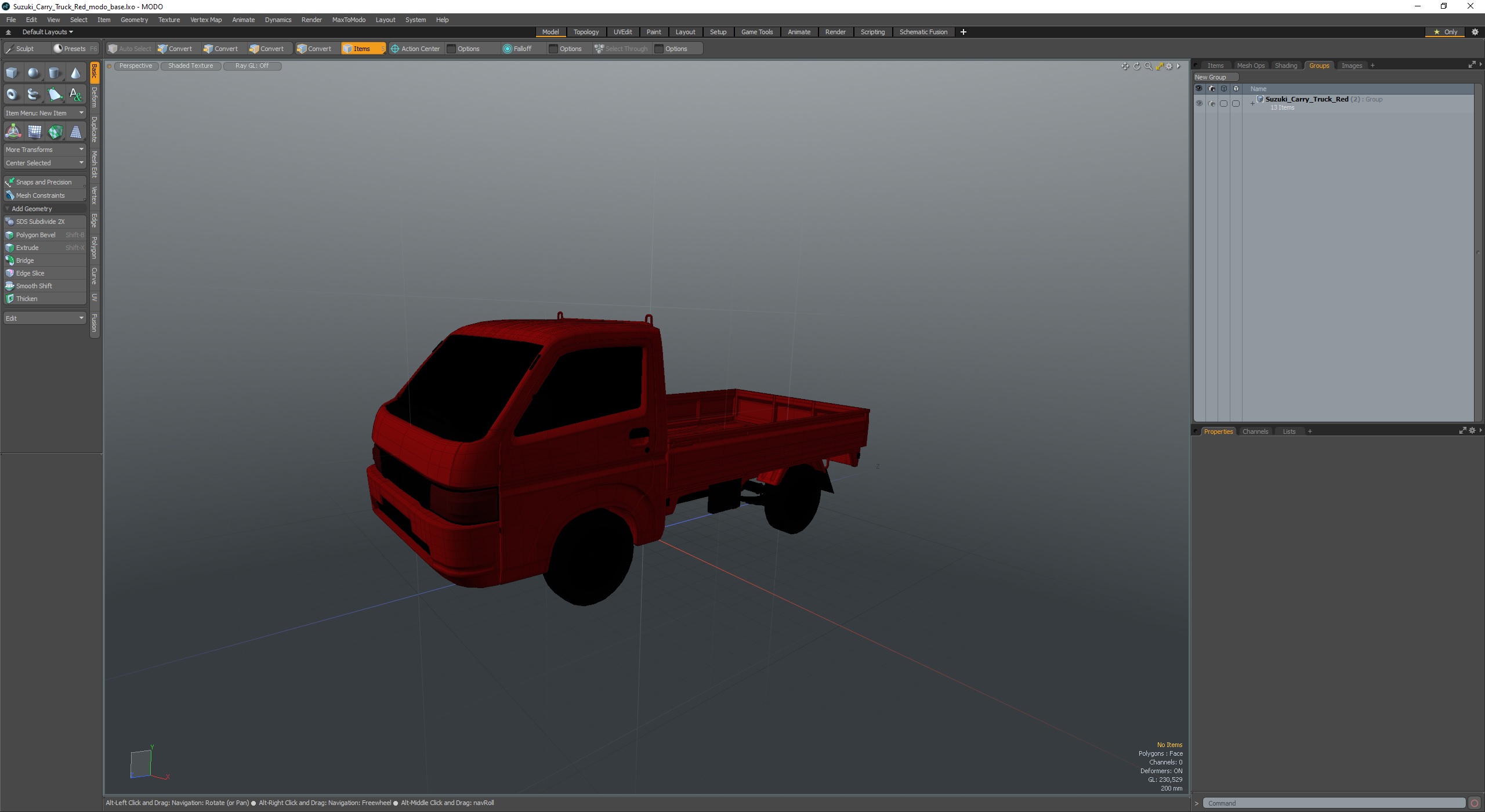 Suzuki Carry Truck Red 3D