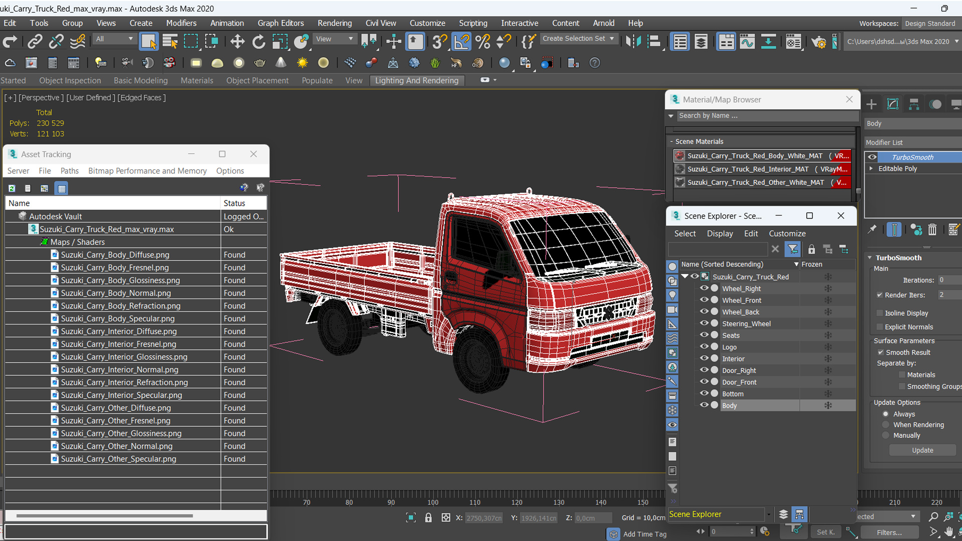 Suzuki Carry Truck Red 3D